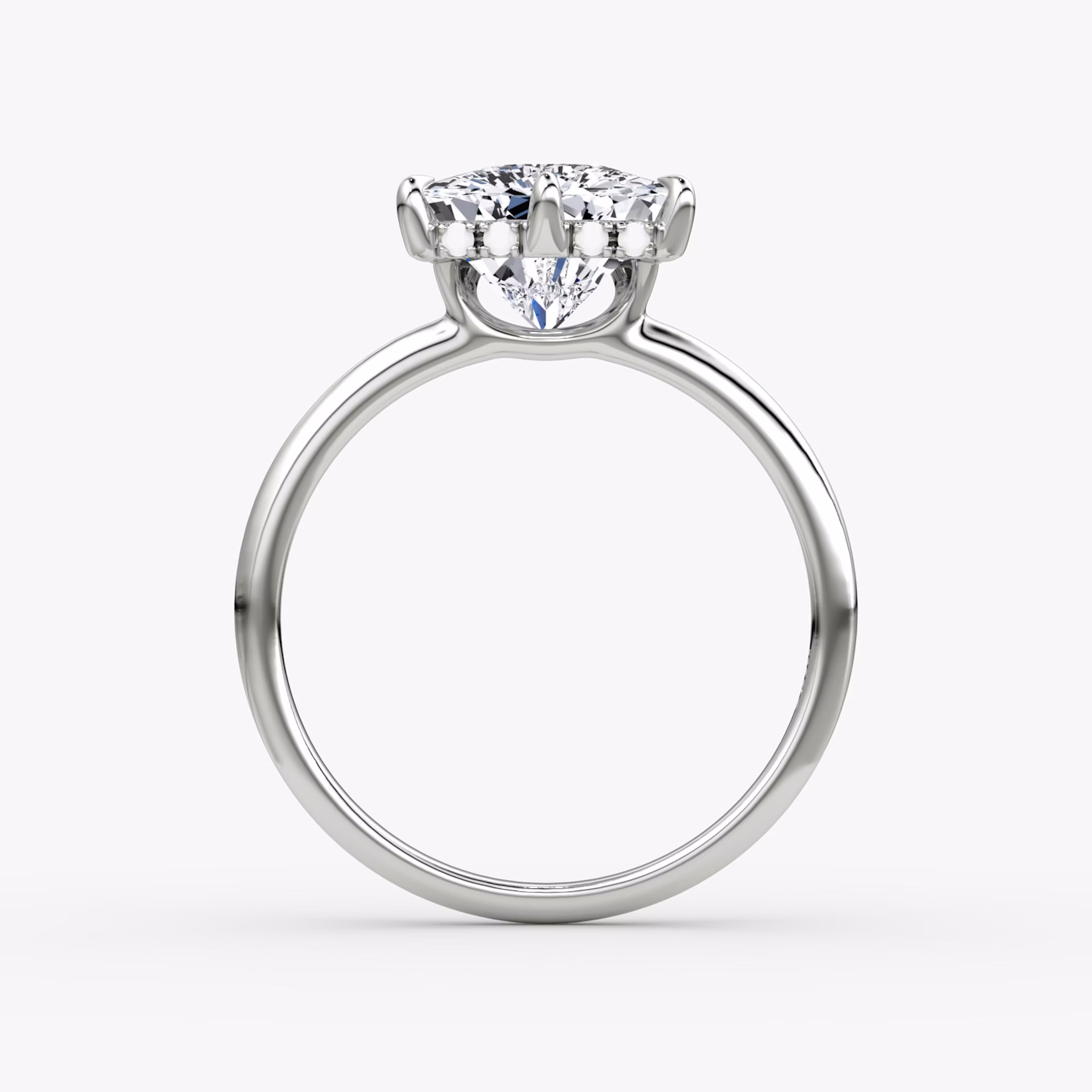 The Signature 6 Prong | Trillion | Platinum | bandAccent: Plain | bandWidth: standard | hiddenHalo: yes | diamondOrientation: vertical | caratWeight: other