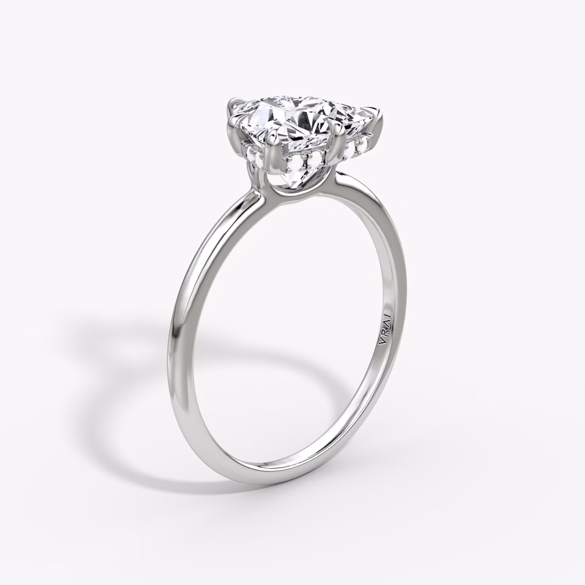 The Signature 6 Prong | Trillion | Platinum | bandAccent: Plain | bandWidth: standard | hiddenHalo: yes | diamondOrientation: vertical | caratWeight: other