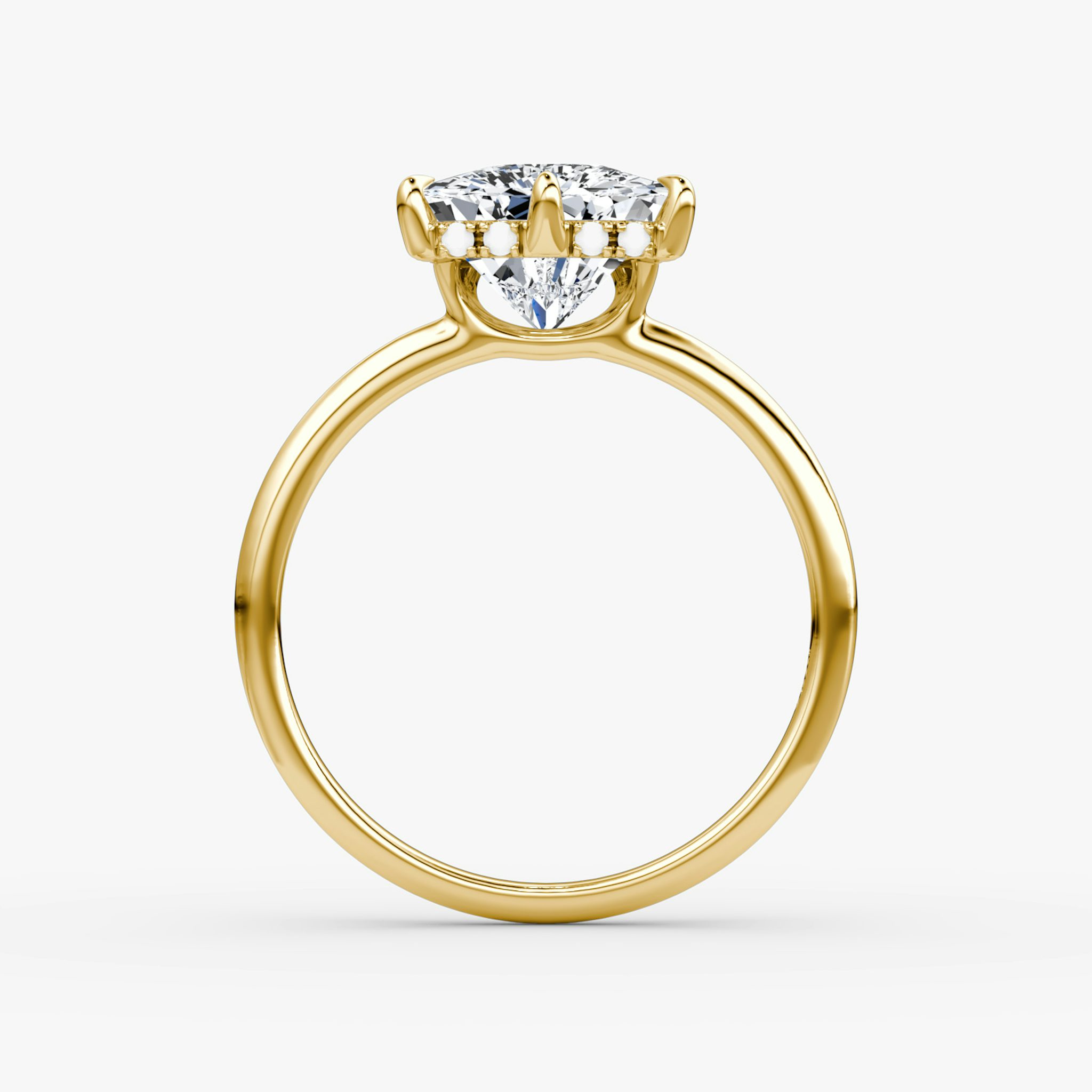 The Signature 6 Prong | Trillion | 18k | Yellow Gold | bandAccent: Plain | bandWidth: standard | hiddenHalo: yes | diamondOrientation: vertical | caratWeight: other