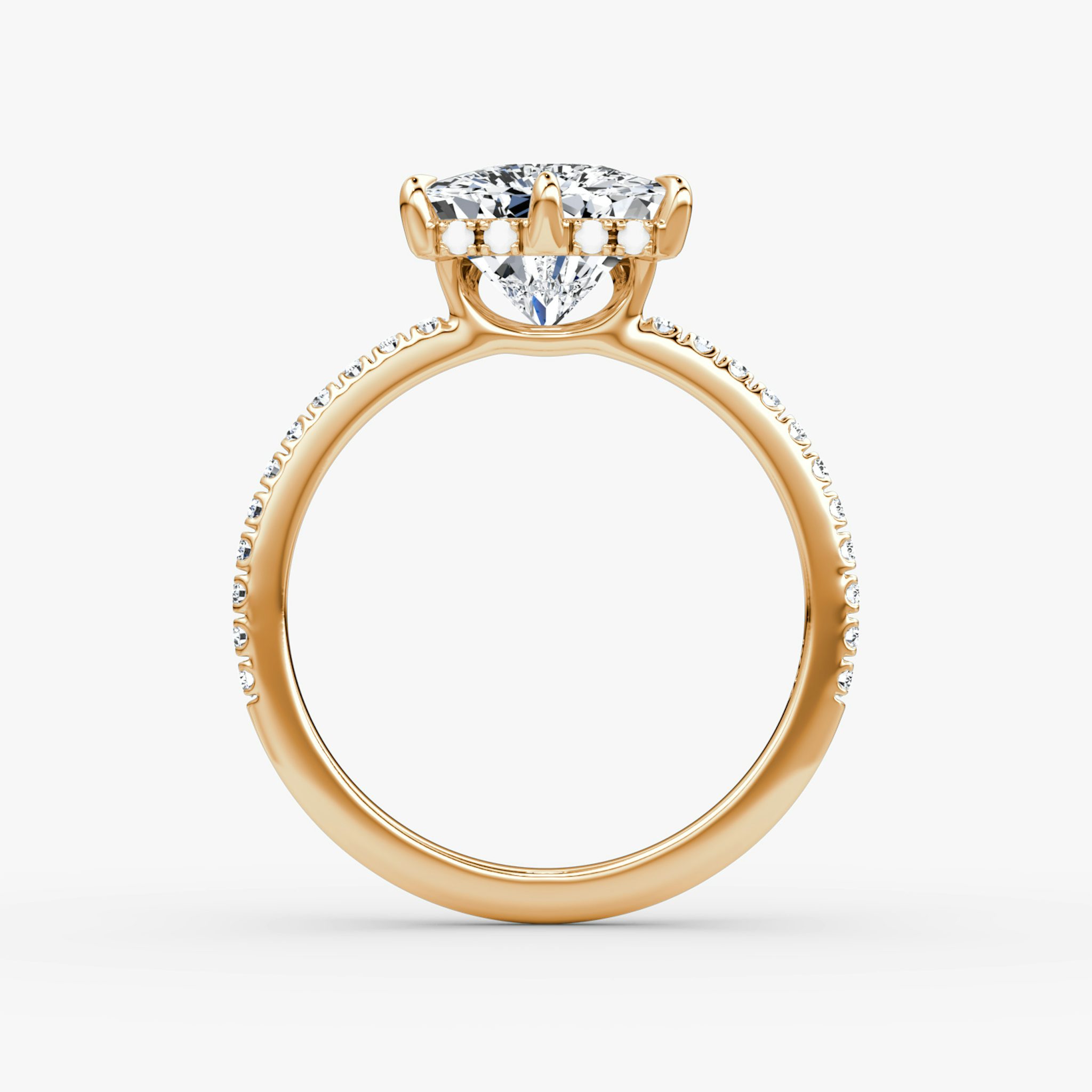 The Signature 6 Prong | Trillion | 14k | Rose Gold | bandAccent: Pavé | bandWidth: standard | hiddenHalo: yes | diamondOrientation: vertical | caratWeight: other