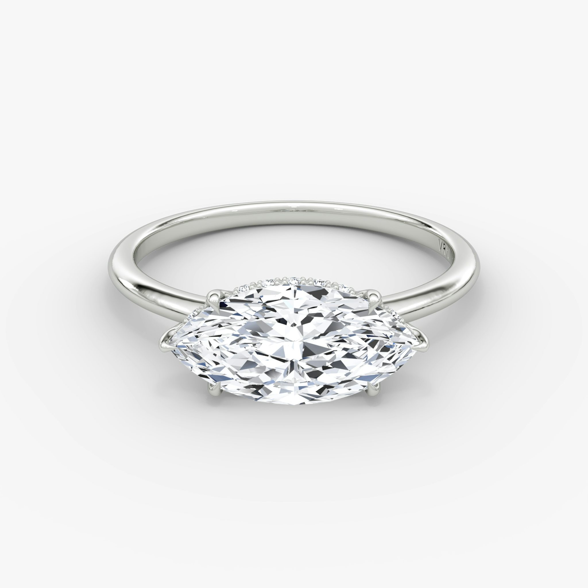 The Signature | Marquise | Platinum | bandAccent: Plain | bandWidth: standard | diamondOrientation: horizontal | hiddenHalo: yes | caratWeight: other