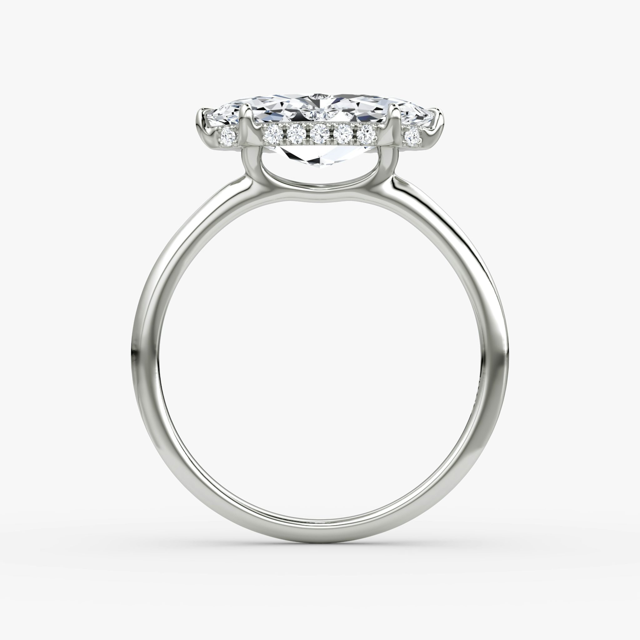 The Signature | Marquise | Platinum | bandAccent: Plain | bandWidth: standard | diamondOrientation: horizontal | hiddenHalo: yes | caratWeight: other