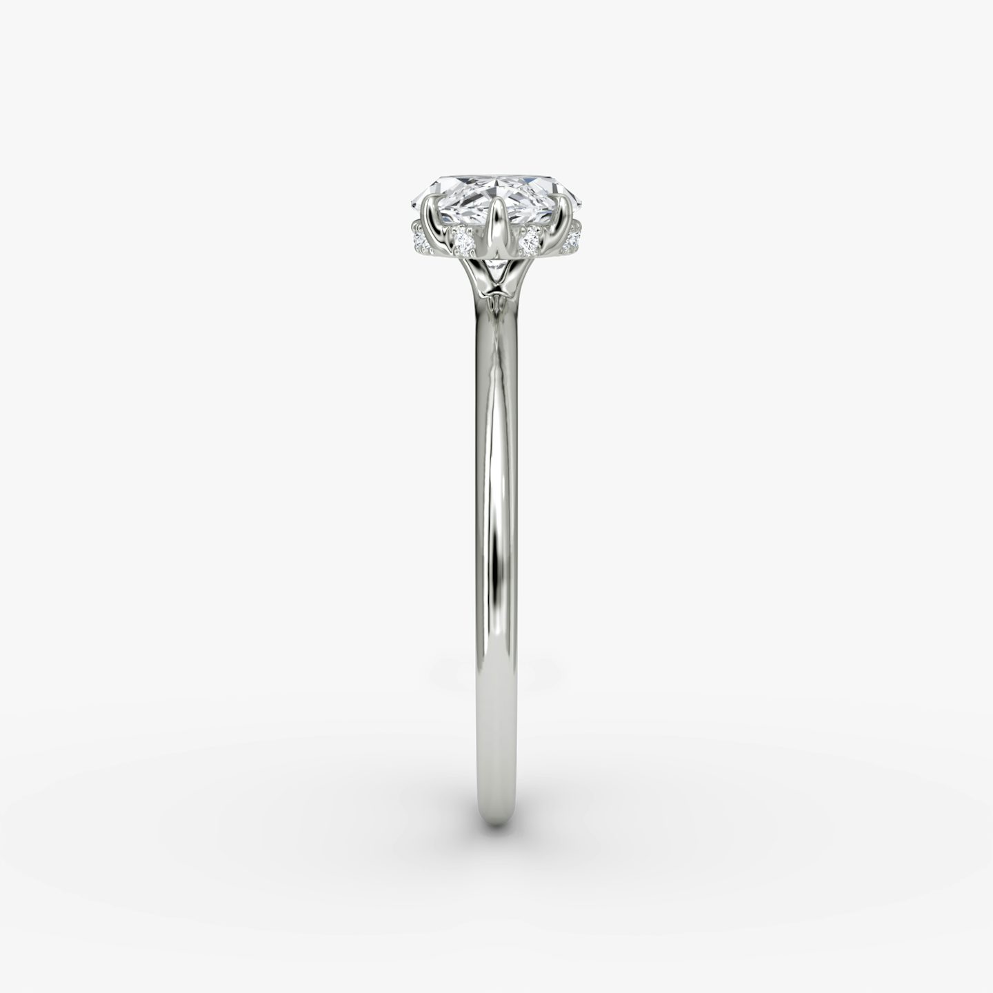 The Signature | Marquise | 18k | White Gold | bandAccent: Plain | bandWidth: standard | diamondOrientation: horizontal | hiddenHalo: yes | caratWeight: other