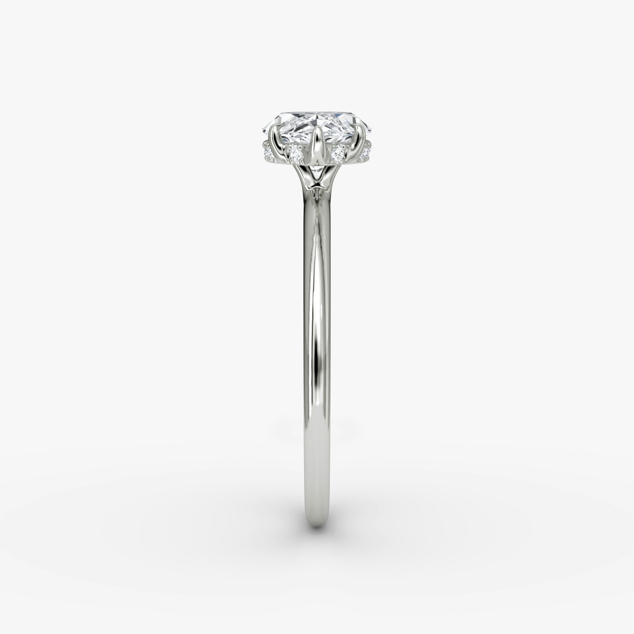 The Signature | Marquise | Platinum | bandAccent: Plain | bandWidth: standard | diamondOrientation: horizontal | hiddenHalo: yes | caratWeight: other