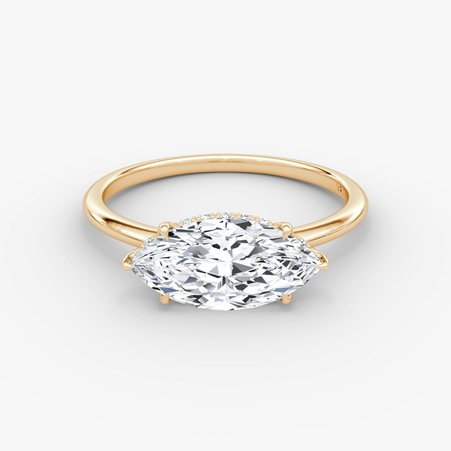 The Signature | Marquise | 14k | Rose Gold | bandAccent: Plain | bandWidth: standard | diamondOrientation: horizontal | hiddenHalo: yes | caratWeight: other