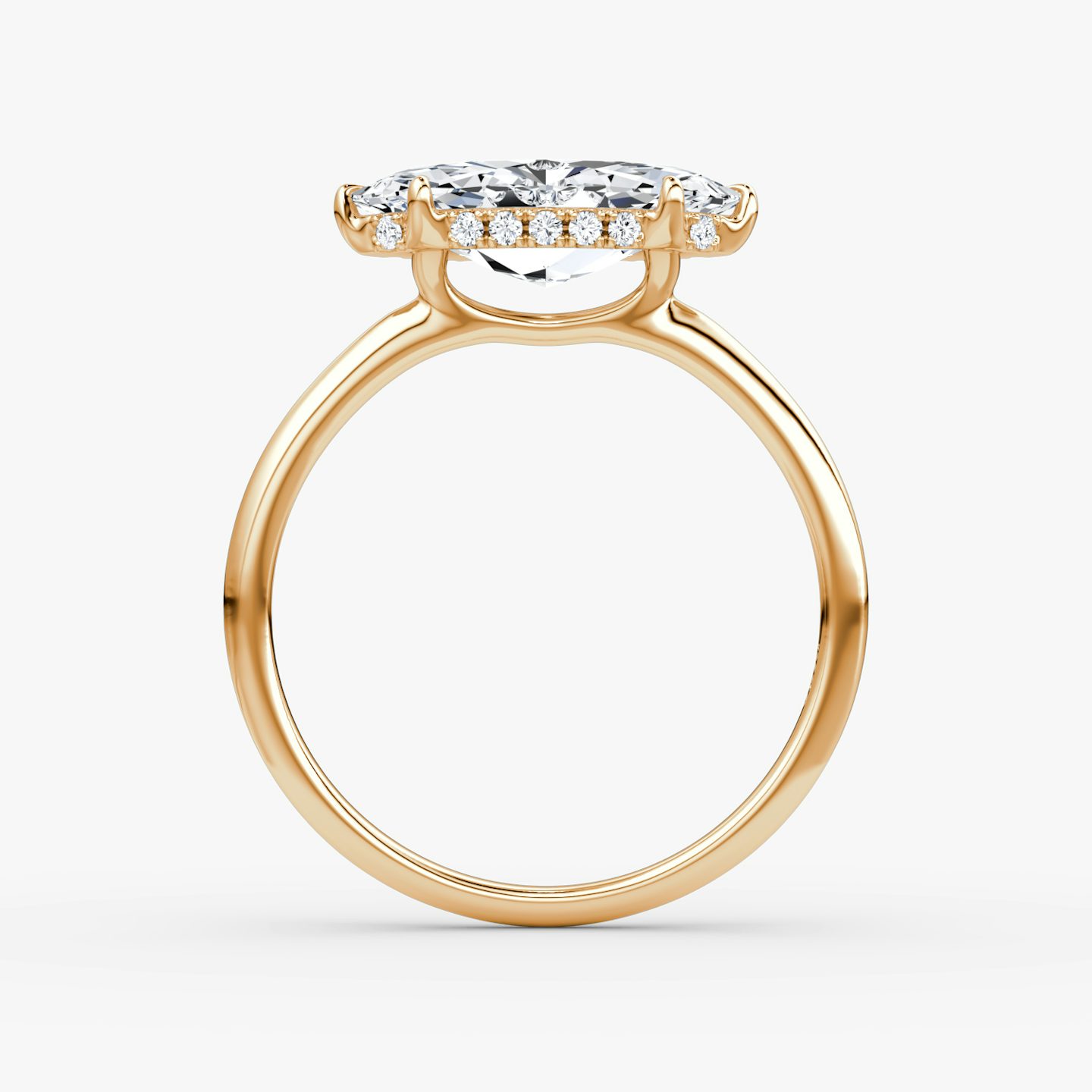 The Signature | Marquise | 14k | Rose Gold | bandAccent: Plain | bandWidth: standard | diamondOrientation: horizontal | hiddenHalo: yes | caratWeight: other