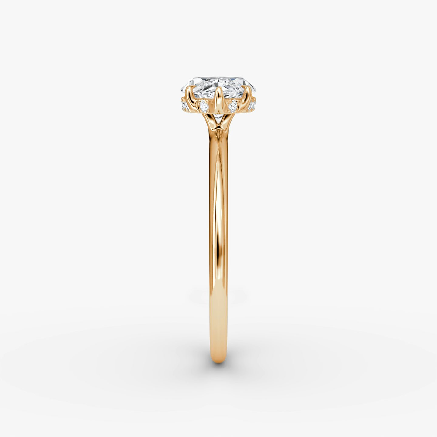 The Signature | Marquise | 14k | Rose Gold | bandAccent: Plain | bandWidth: standard | diamondOrientation: horizontal | hiddenHalo: yes | caratWeight: other