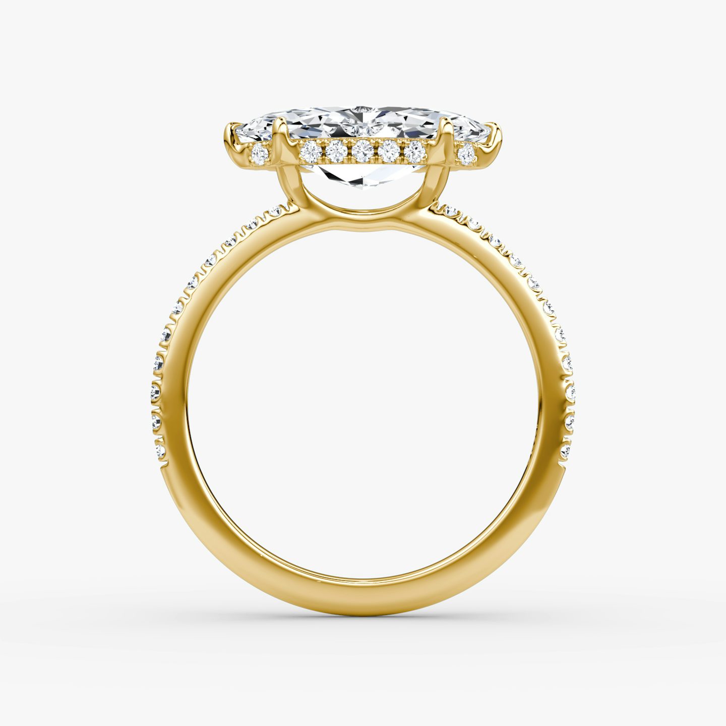 The Signature | Marquise | 18k | Yellow Gold | bandAccent: Pavé | bandWidth: standard | diamondOrientation: horizontal | hiddenHalo: yes | caratWeight: other
