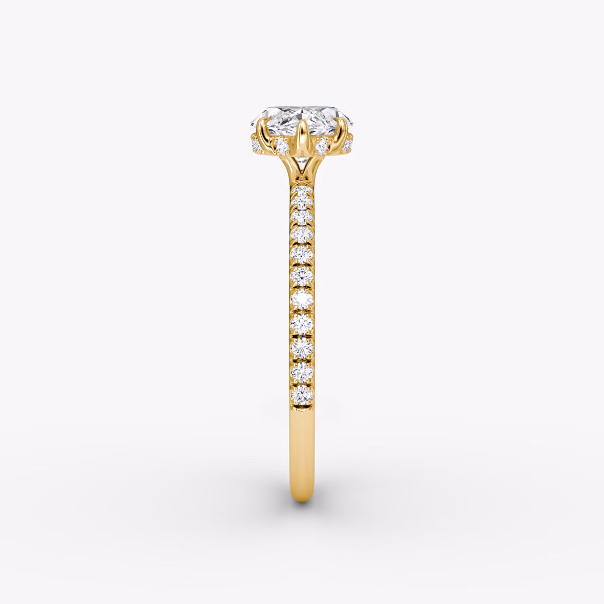The Signature | Marquise | 18k | Yellow Gold | bandAccent: Pavé | bandWidth: standard | diamondOrientation: horizontal | hiddenHalo: yes | caratWeight: other