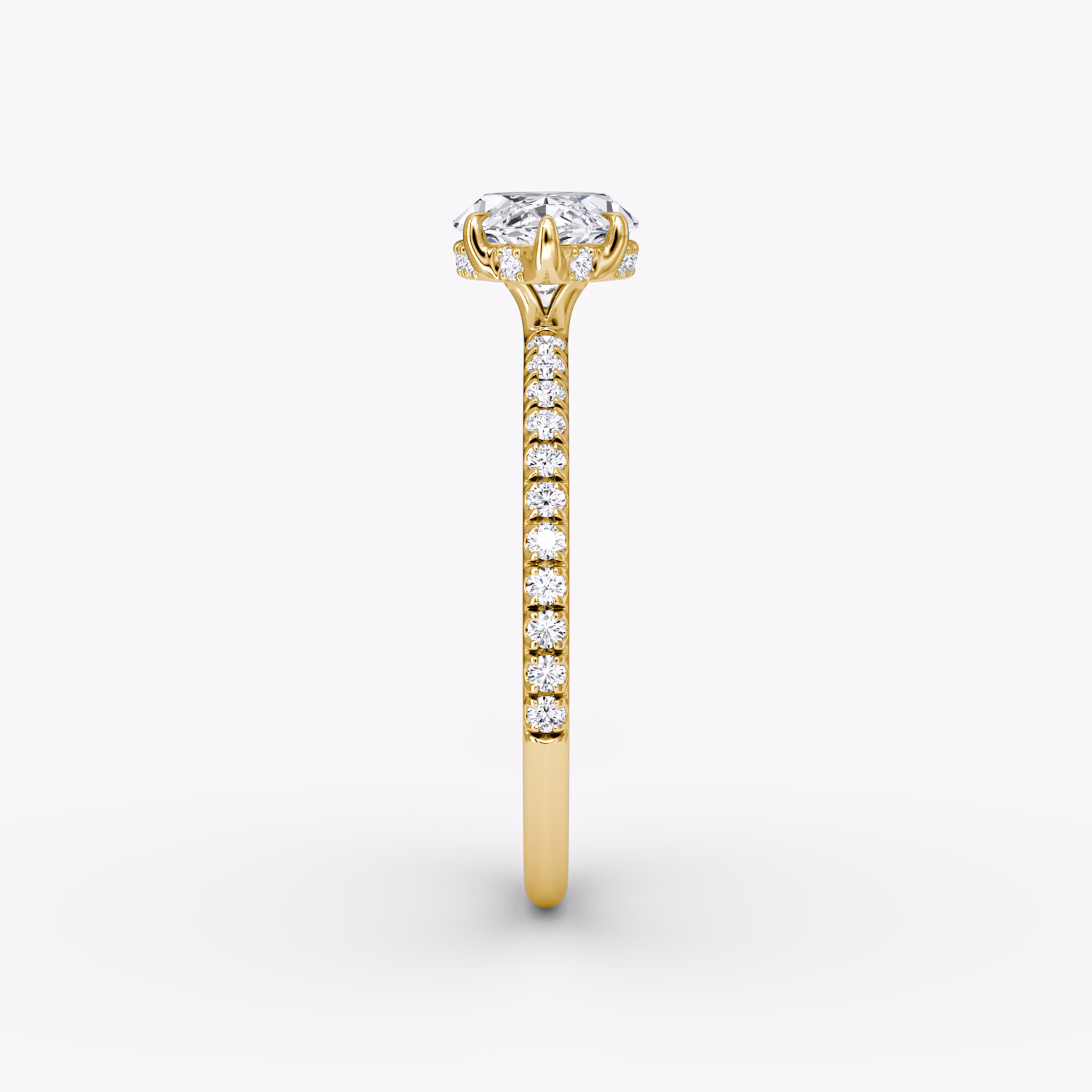 The Signature | Marquise | 18k | Yellow Gold | bandAccent: Pavé | bandWidth: standard | diamondOrientation: horizontal | hiddenHalo: yes | caratWeight: other