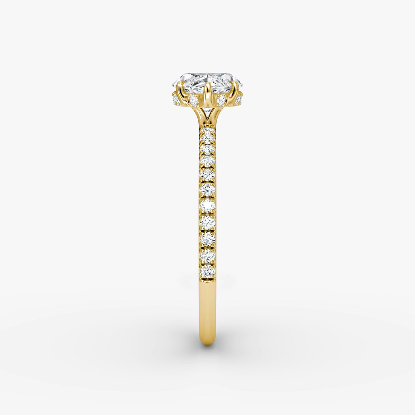 The Signature | Marquise | 18k | Yellow Gold | bandAccent: Pavé | bandWidth: standard | diamondOrientation: horizontal | hiddenHalo: yes | caratWeight: other