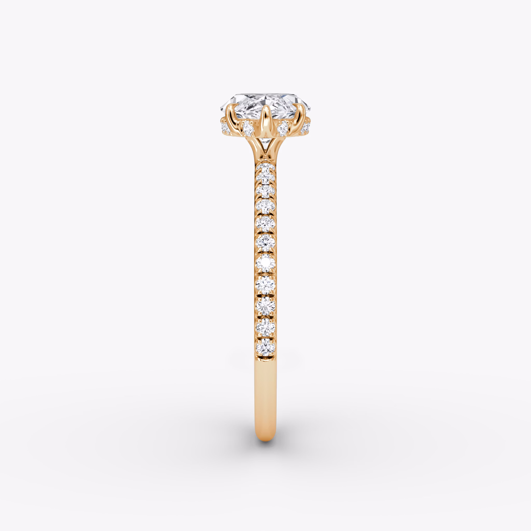 The Signature | Marquise | 14k | Rose Gold | bandAccent: Pavé | bandWidth: standard | diamondOrientation: horizontal | hiddenHalo: yes | caratWeight: other
