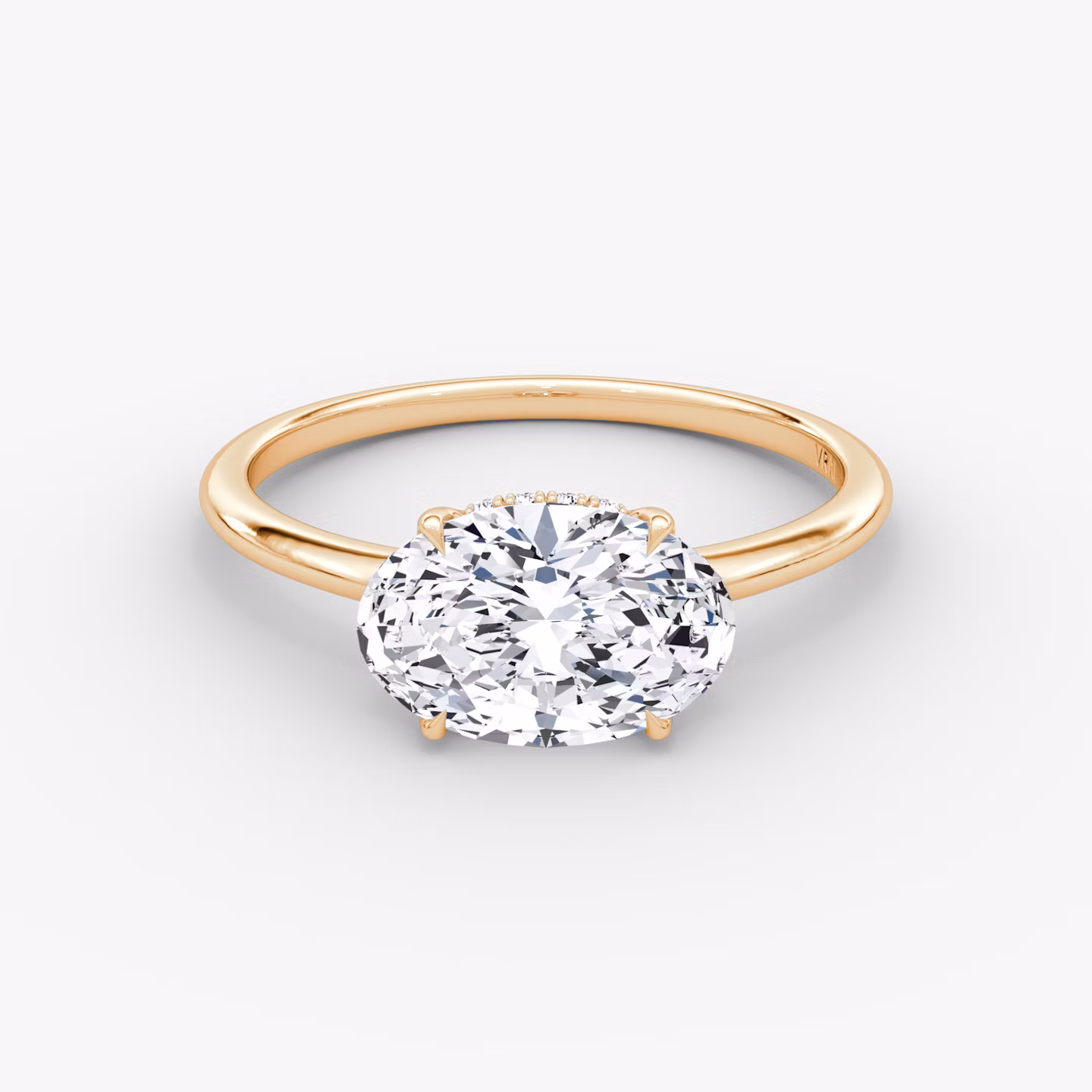 The Signature | Oval | 14k | Rose Gold | bandAccent: Plain | bandWidth: standard | diamondOrientation: horizontal | hiddenHalo: yes | caratWeight: other