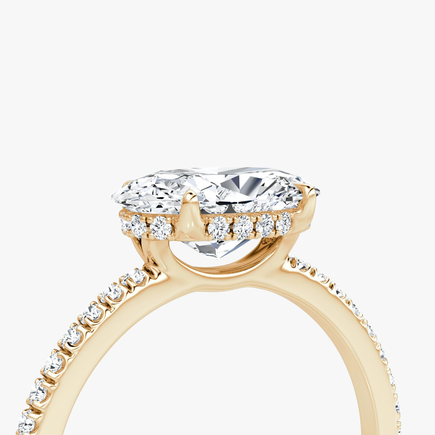 The Signature | Oval | 14k | Rose Gold | bandAccent: Pavé | bandWidth: standard | diamondOrientation: horizontal | hiddenHalo: yes | caratWeight: other