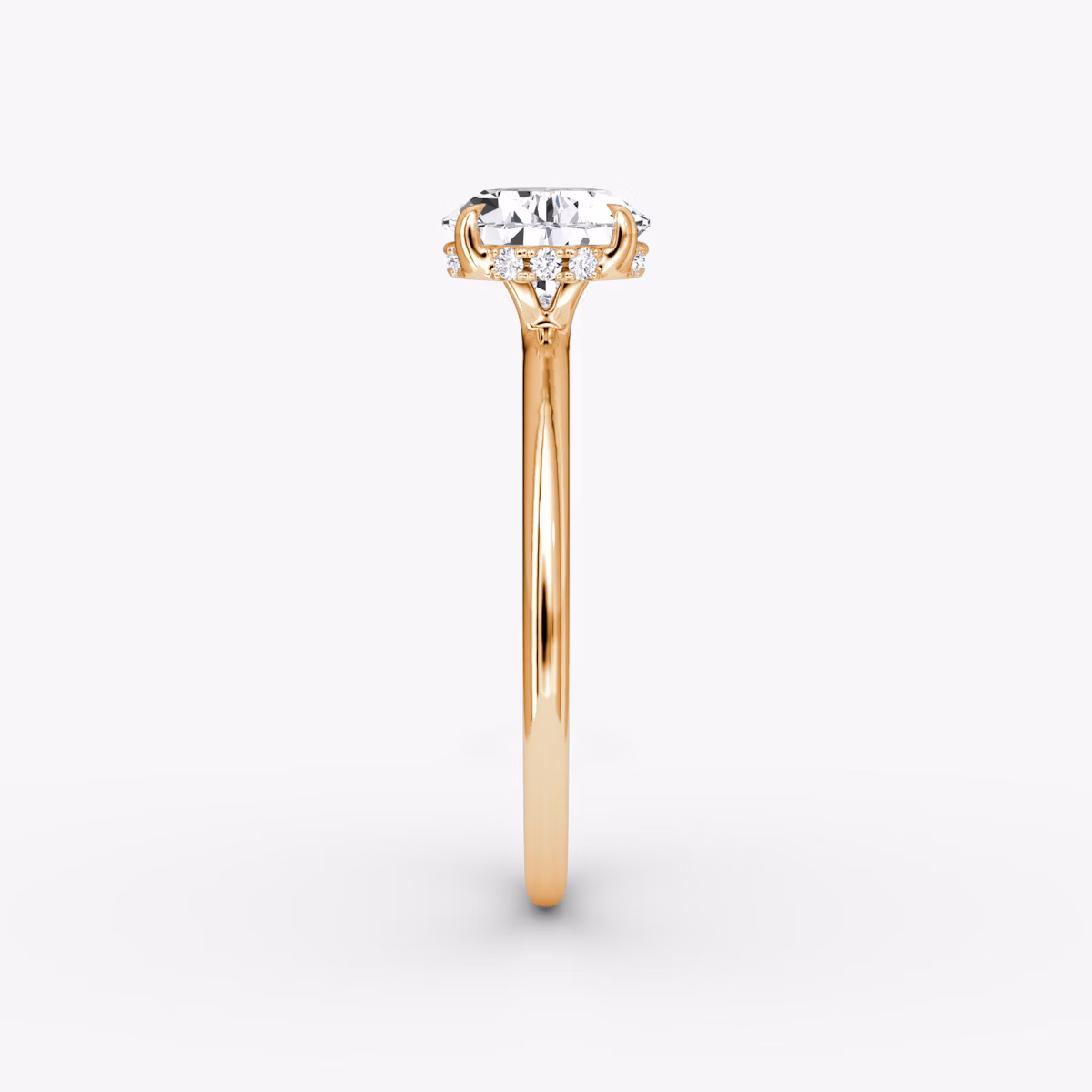 The Signature | Pear | 14k | Rose Gold | bandAccent: Plain | bandWidth: standard | diamondOrientation: horizontal | hiddenHalo: yes | caratWeight: other