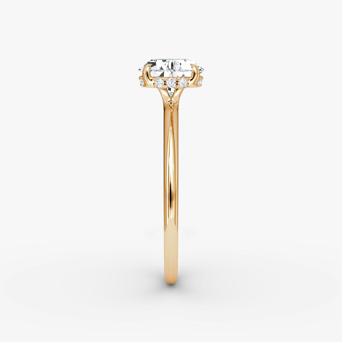 The Signature | Pear | 14k | Rose Gold | bandAccent: Plain | bandWidth: standard | diamondOrientation: horizontal | hiddenHalo: yes | caratWeight: other