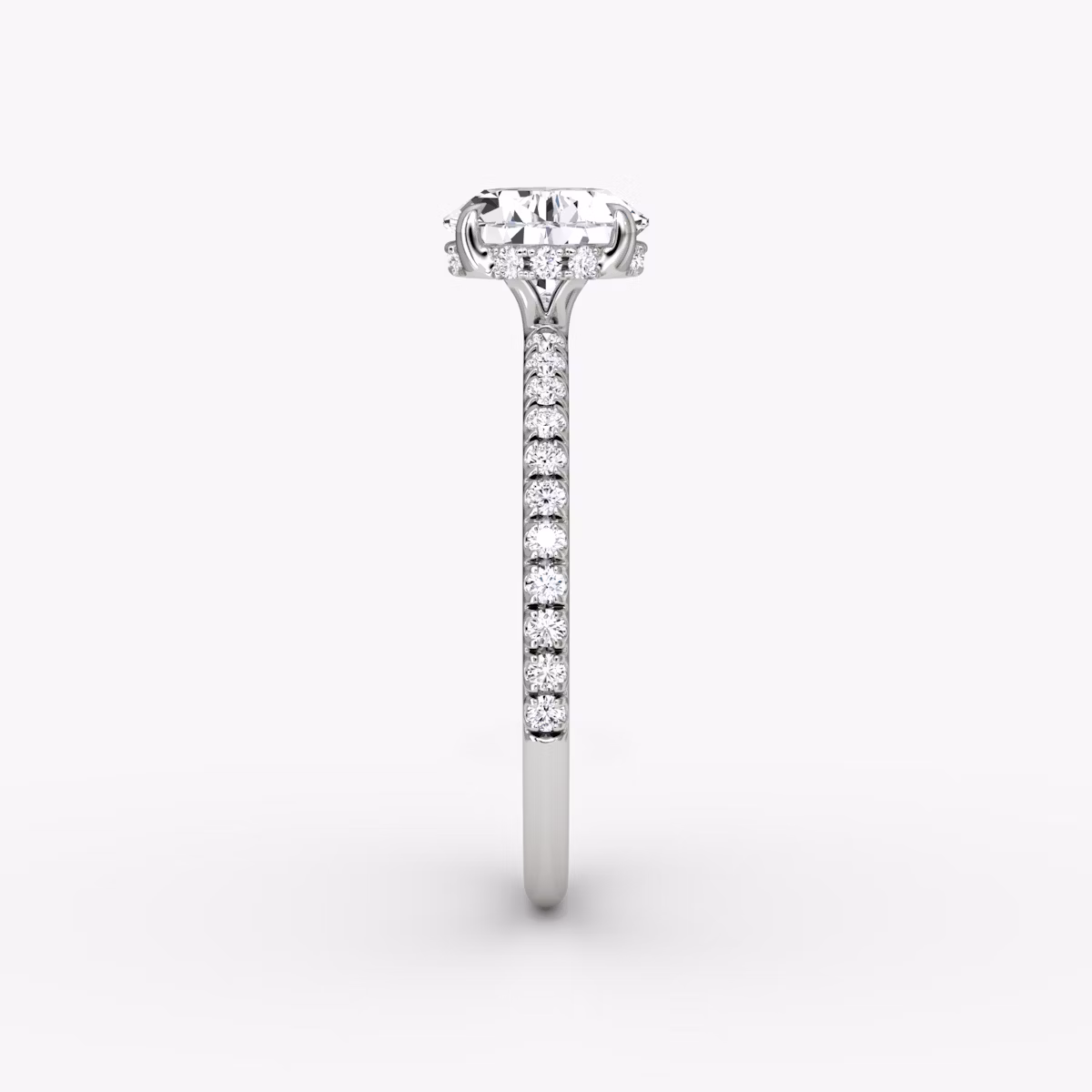 Signature | Tropfen | 18k | Weißgold | bandAccent: Mit Pavé-Besatz | bandWidth: standard | diamondOrientation: horizontal | hiddenHalo: yes | caratWeight: other