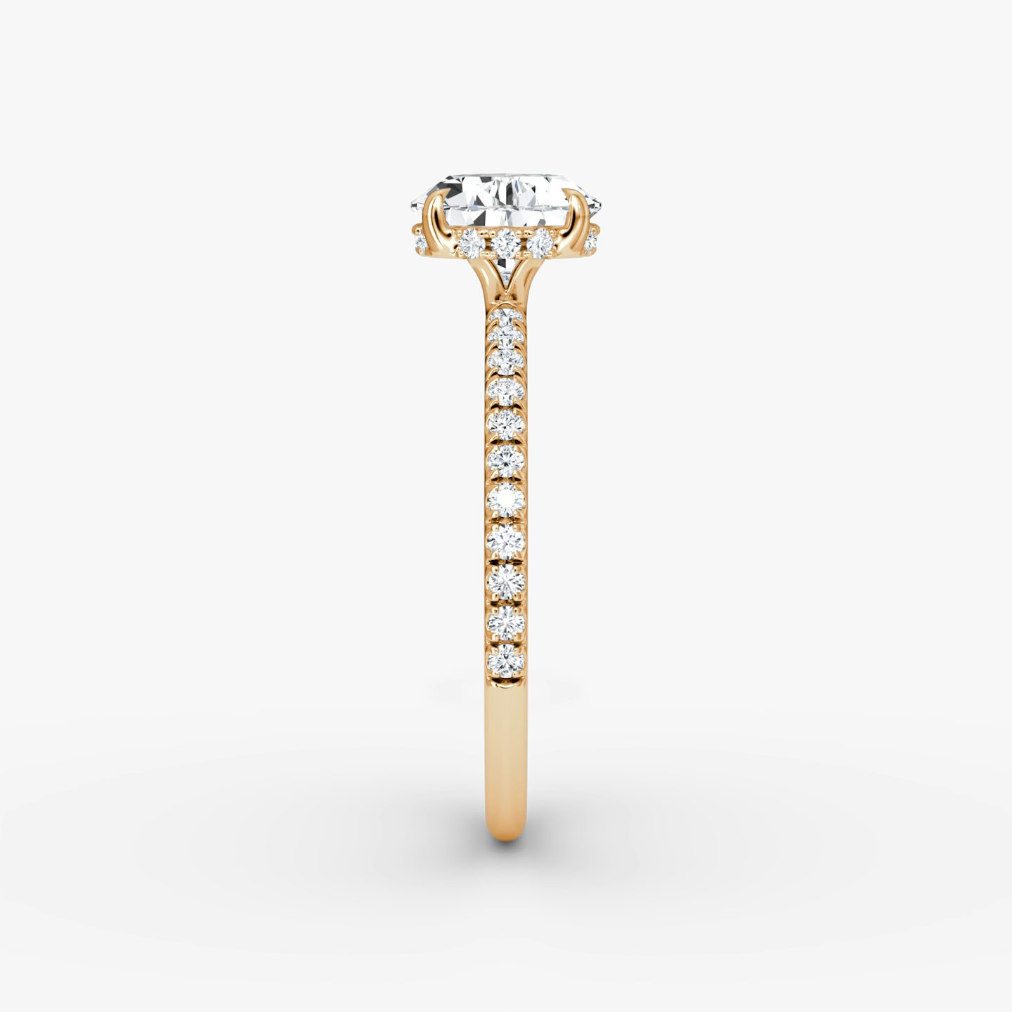 The Signature | Pear | 14k | Rose Gold | bandAccent: Pavé | bandWidth: standard | diamondOrientation: horizontal | hiddenHalo: yes | caratWeight: other