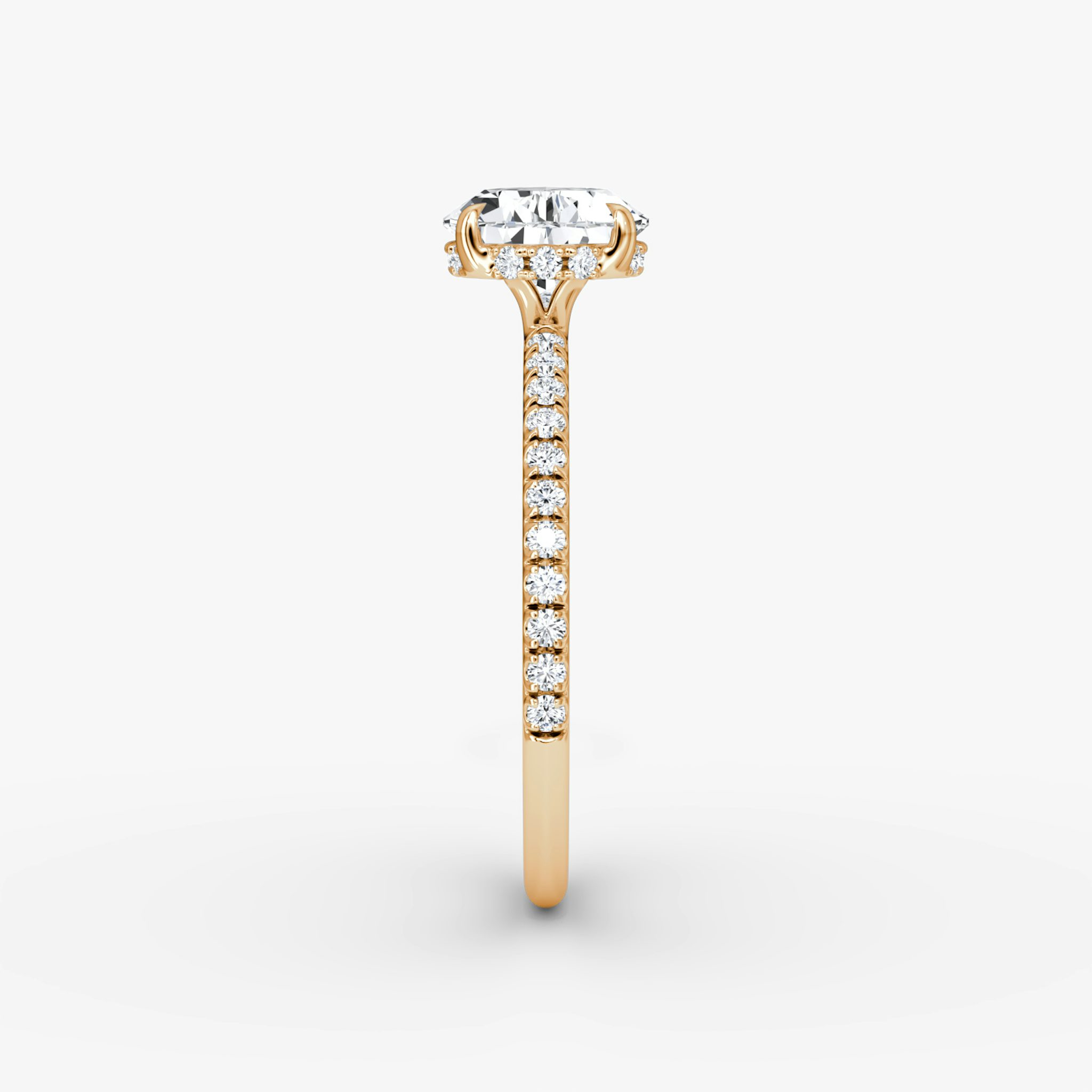 The Signature | Pear | 14k | Rose Gold | bandAccent: Pavé | bandWidth: standard | diamondOrientation: horizontal | hiddenHalo: yes | caratWeight: other