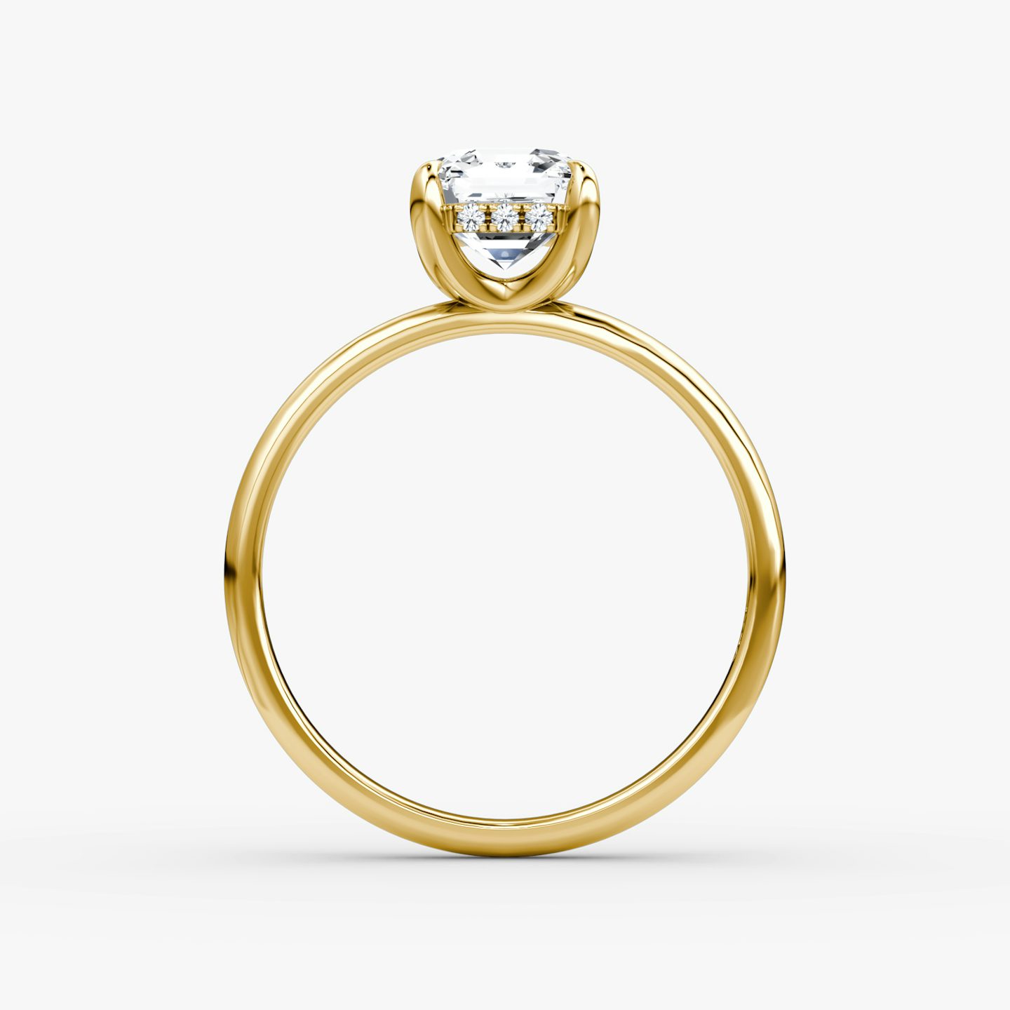 The Classic Hidden Halo | Asscher | 18k | Yellow Gold | bandAccent: Plain | bandWidth: large | prongStyle: Plain | diamondOrientation: vertical | caratWeight: other