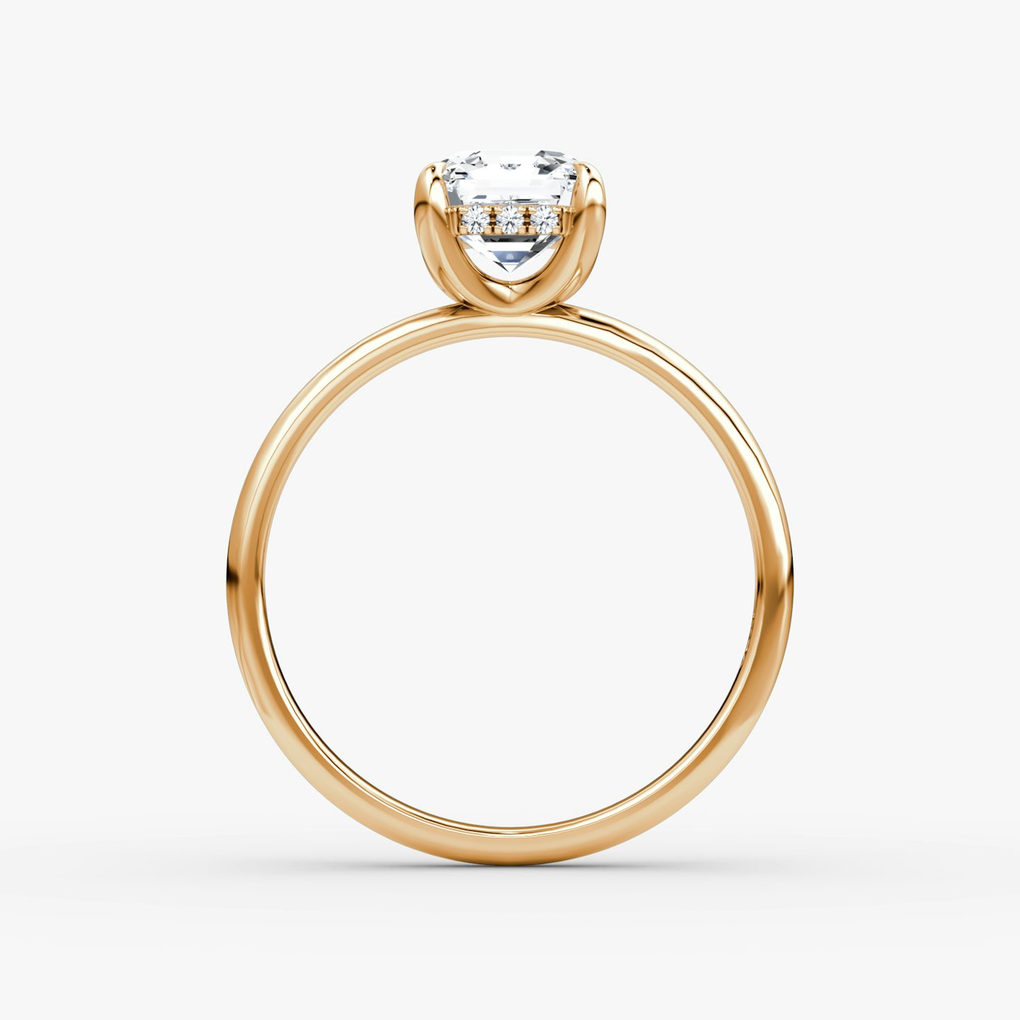 Bague de fiançailles Classic Hidden Halo | Asscher | 14k | Or rose | bandAccent: Simple | bandWidth: large | prongStyle: Simple | diamondOrientation: vertical | caratWeight: other