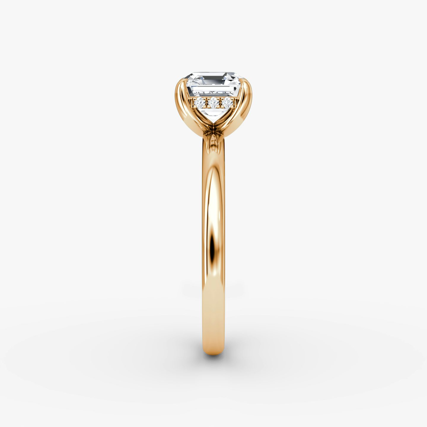 Bague de fiançailles Classic Hidden Halo | Asscher | 14k | Or rose | bandAccent: Simple | bandWidth: large | prongStyle: Simple | diamondOrientation: vertical | caratWeight: other