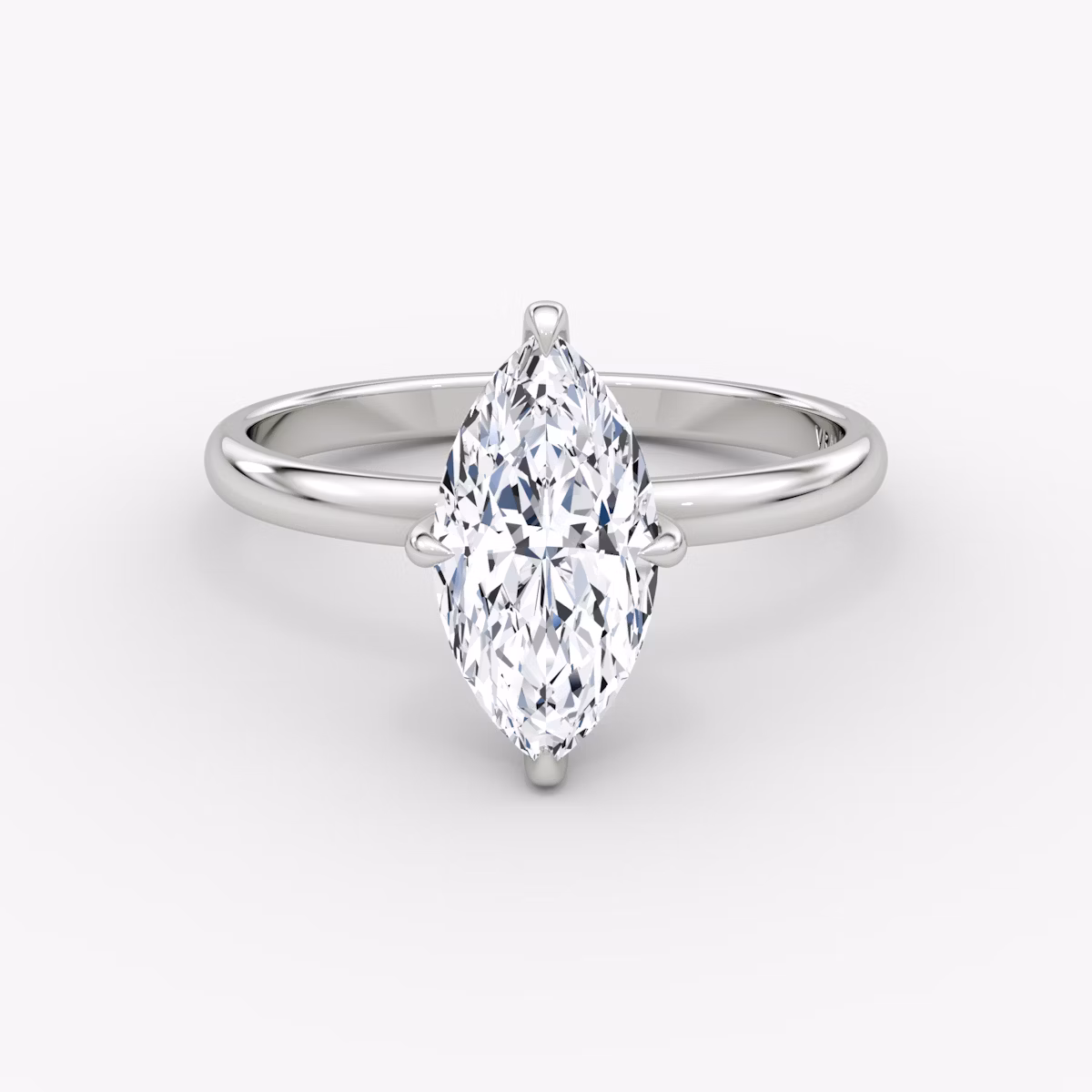 The Classic Hidden Halo | Marquise | 18k | White Gold | bandAccent: Plain | bandWidth: large | prongStyle: Plain | diamondOrientation: vertical | caratWeight: other
