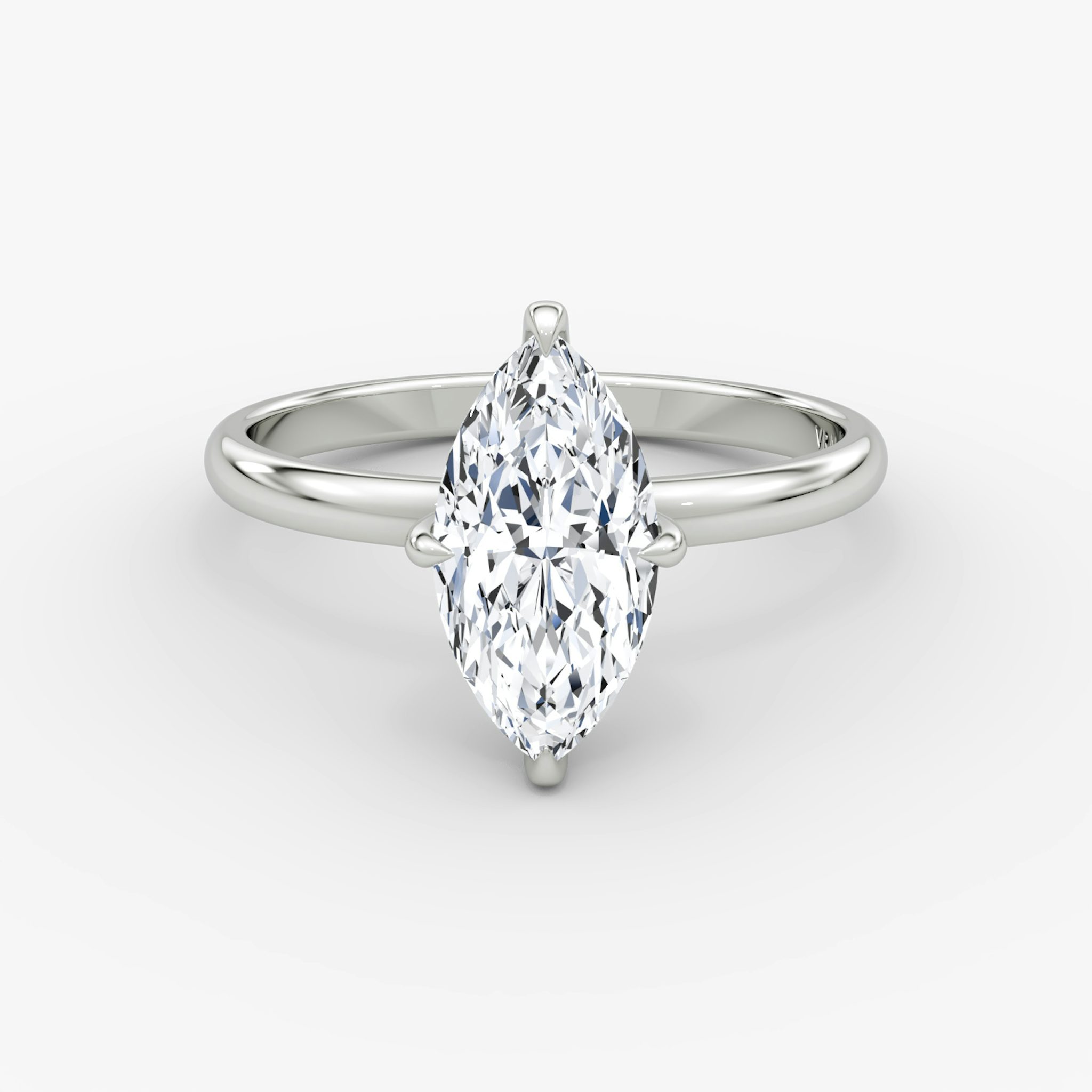 The Classic Hidden Halo | Marquise | 18k | White Gold | bandAccent: Plain | bandWidth: large | prongStyle: Plain | diamondOrientation: vertical | caratWeight: other