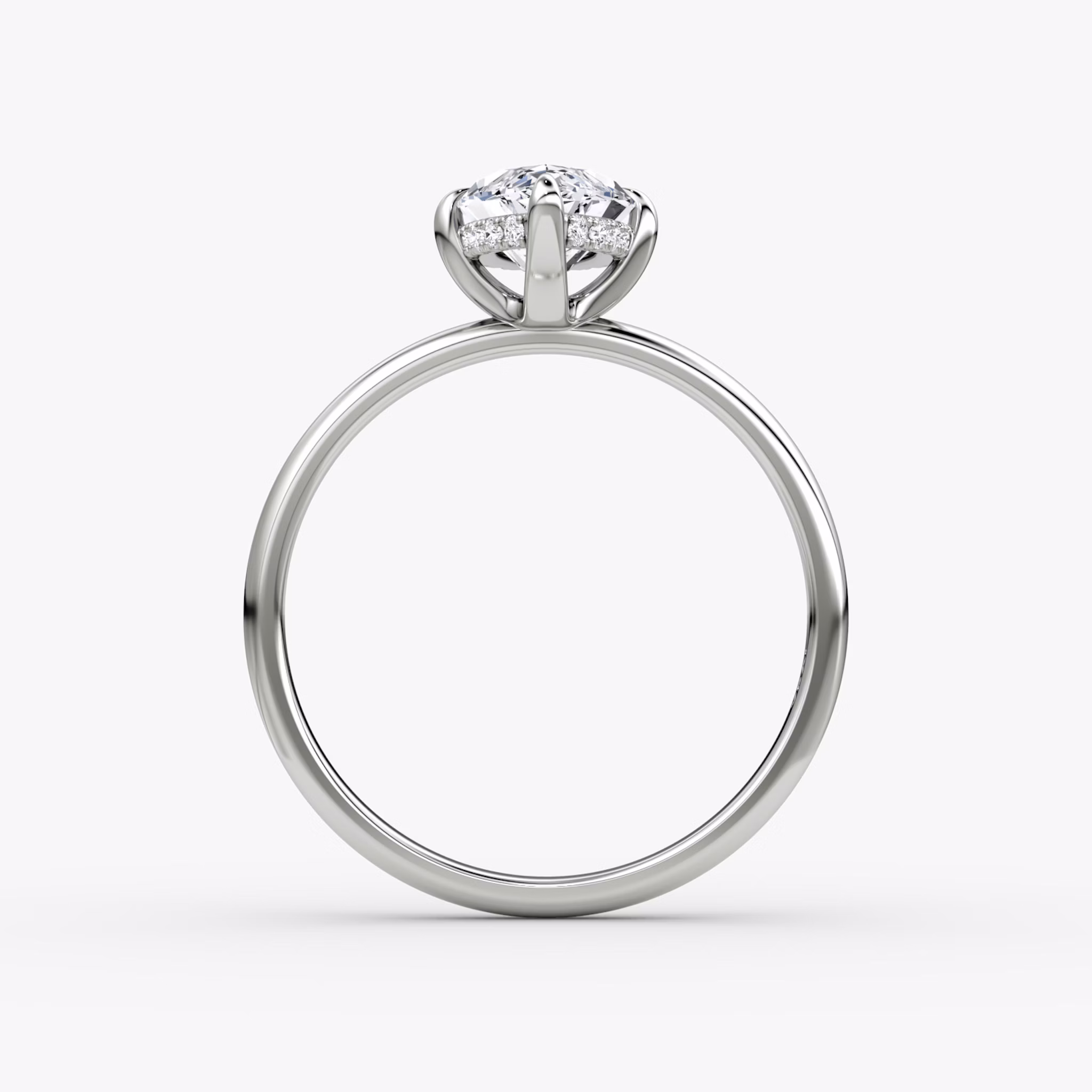 The Classic Hidden Halo | Marquise | 18k | White Gold | bandAccent: Plain | bandWidth: large | prongStyle: Plain | diamondOrientation: vertical | caratWeight: other