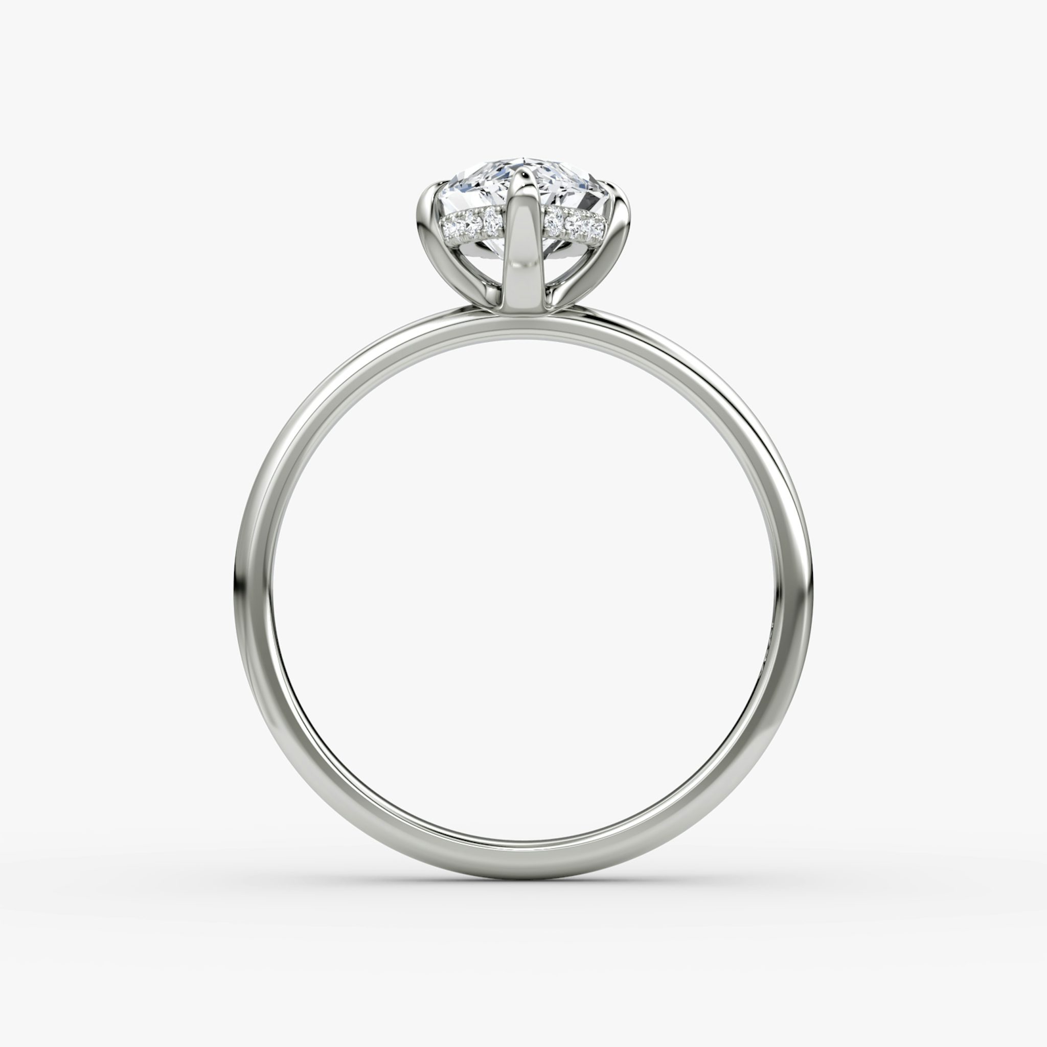 The Classic Hidden Halo | Marquise | 18k | White Gold | bandAccent: Plain | bandWidth: large | prongStyle: Plain | diamondOrientation: vertical | caratWeight: other