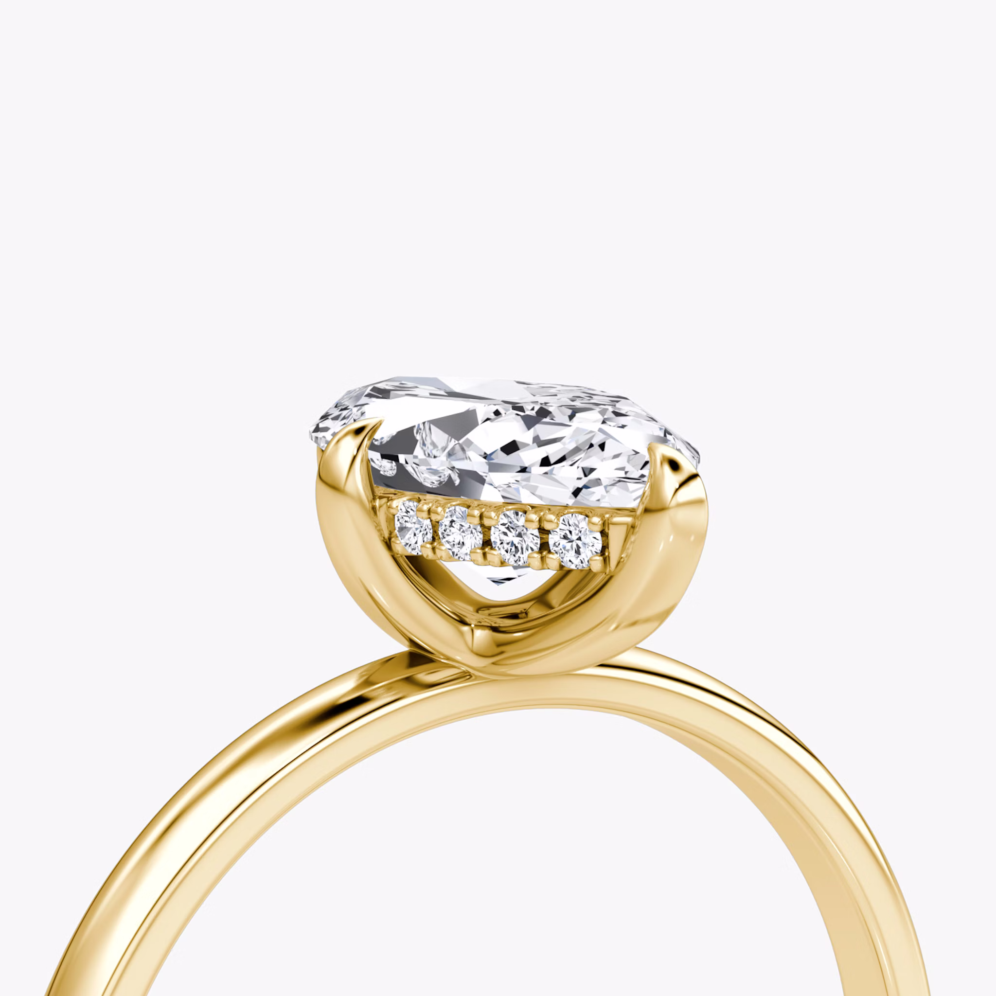 The Classic Hidden Halo | Marquise | 18k | Yellow Gold | bandAccent: Plain | bandWidth: large | prongStyle: Plain | diamondOrientation: vertical | caratWeight: other