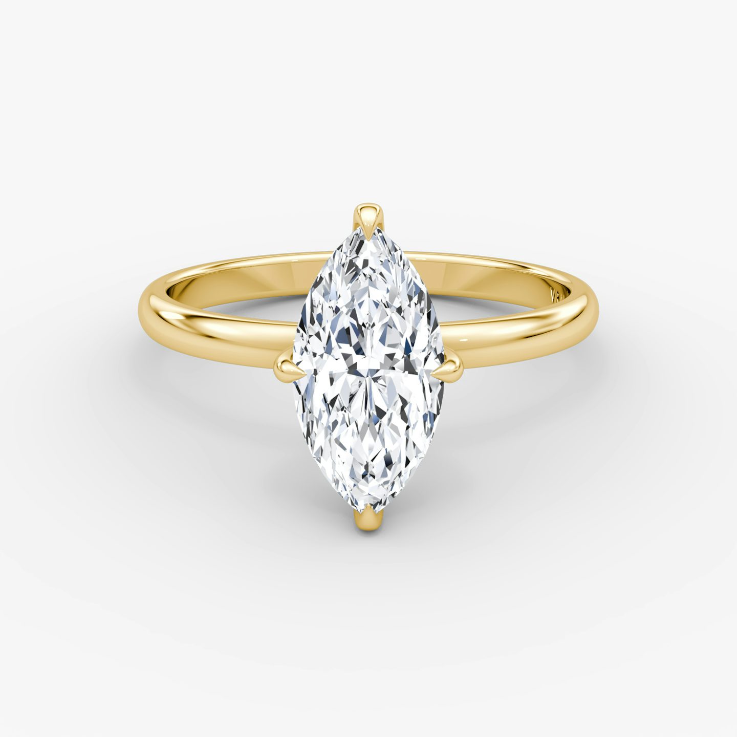 The Classic Hidden Halo | Marquise | 18k | Yellow Gold | bandAccent: Plain | bandWidth: large | prongStyle: Plain | diamondOrientation: vertical | caratWeight: other