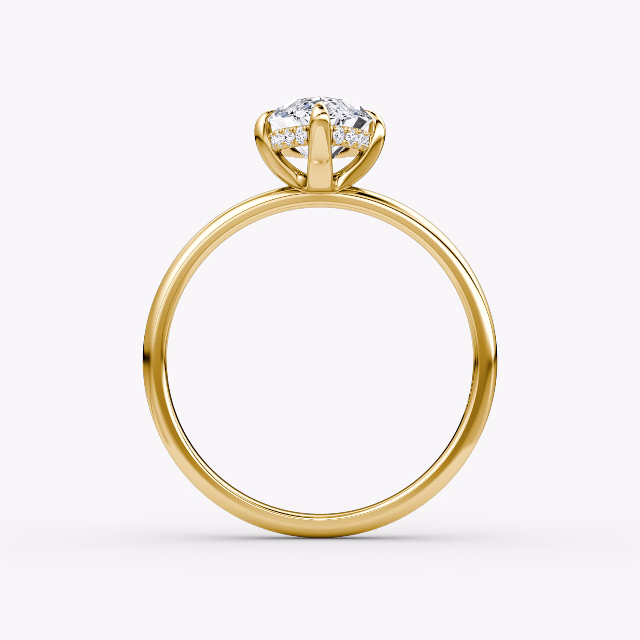 The Classic Hidden Halo | Marquise | 18k | Yellow Gold | bandAccent: Plain | bandWidth: large | prongStyle: Plain | diamondOrientation: vertical | caratWeight: other