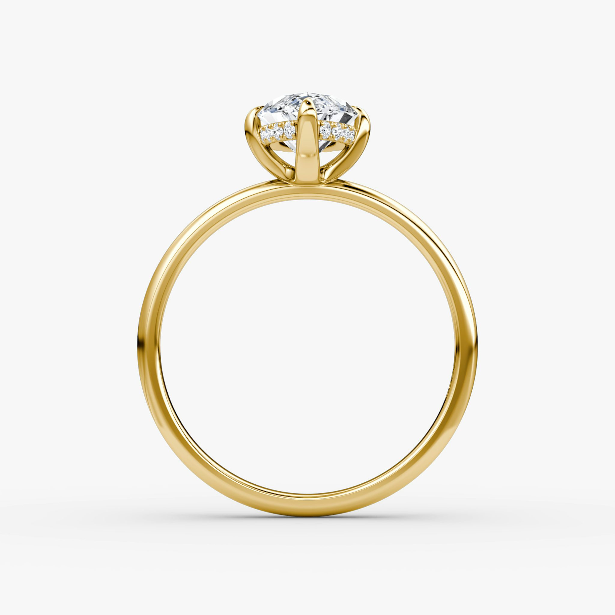 The Classic Hidden Halo | Marquise | 18k | Yellow Gold | bandAccent: Plain | bandWidth: large | prongStyle: Plain | diamondOrientation: vertical | caratWeight: other