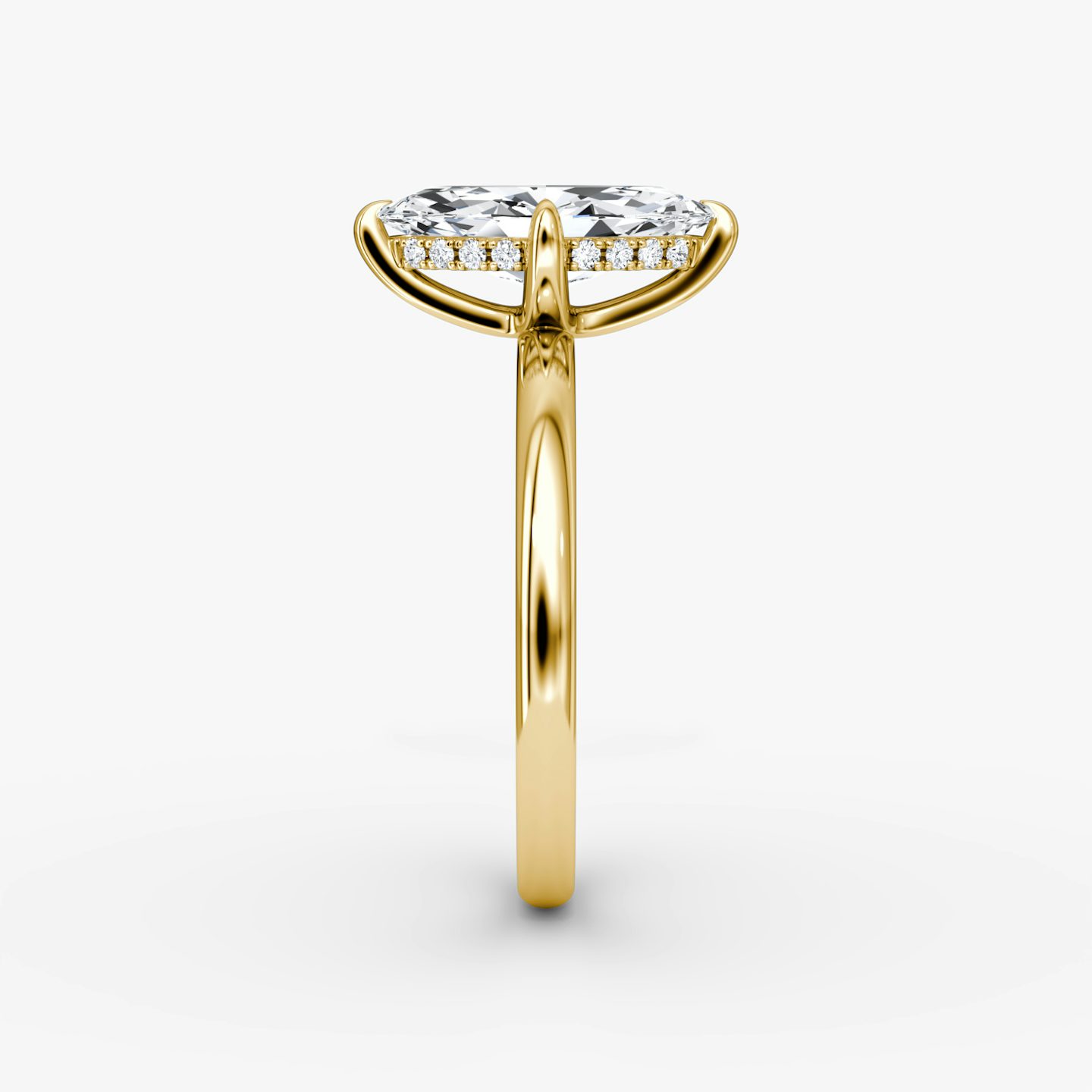 The Classic Hidden Halo | Marquise | 18k | Yellow Gold | bandAccent: Plain | bandWidth: large | prongStyle: Plain | diamondOrientation: vertical | caratWeight: other