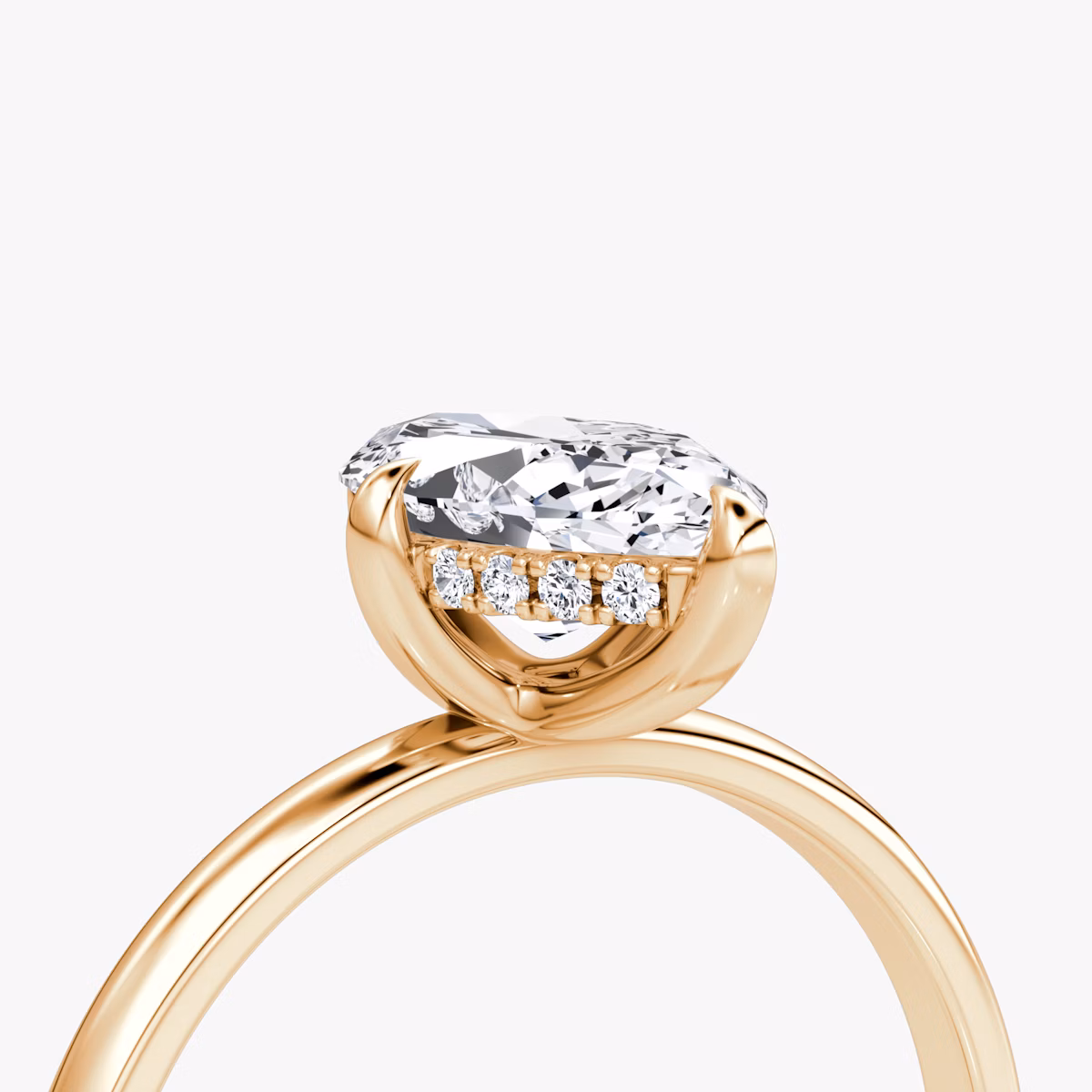 The Classic Hidden Halo | Marquise | 14k | Rose Gold | bandAccent: Plain | bandWidth: large | prongStyle: Plain | diamondOrientation: vertical | caratWeight: other
