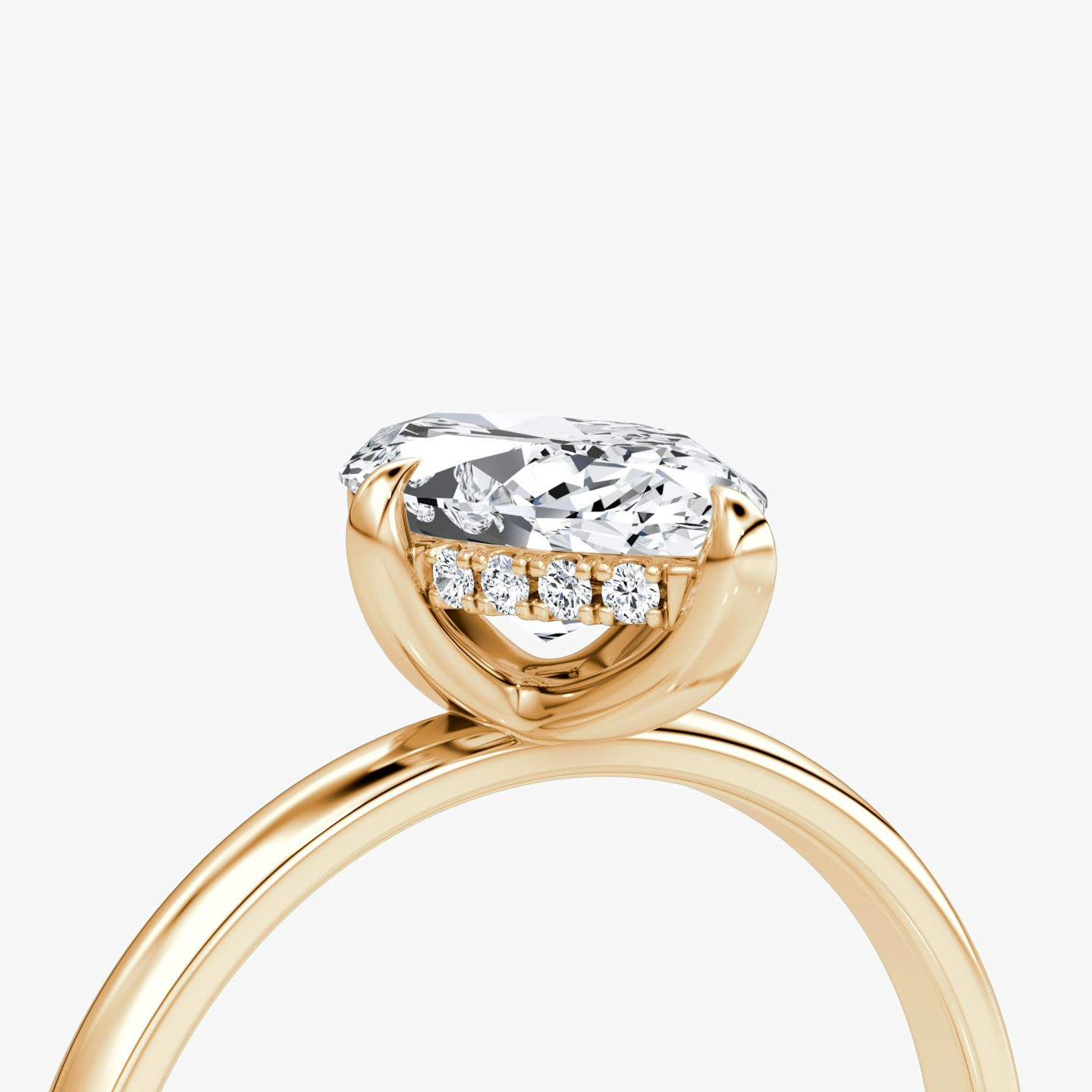 The Classic Hidden Halo | Marquise | 14k | Rose Gold | bandAccent: Plain | bandWidth: large | prongStyle: Plain | diamondOrientation: vertical | caratWeight: other