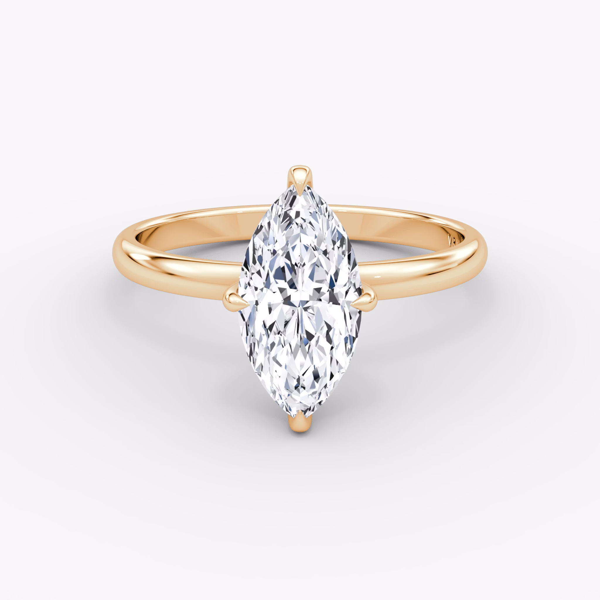 The Classic Hidden Halo | Marquise | 14k | Rose Gold | bandAccent: Plain | bandWidth: large | prongStyle: Plain | diamondOrientation: vertical | caratWeight: other