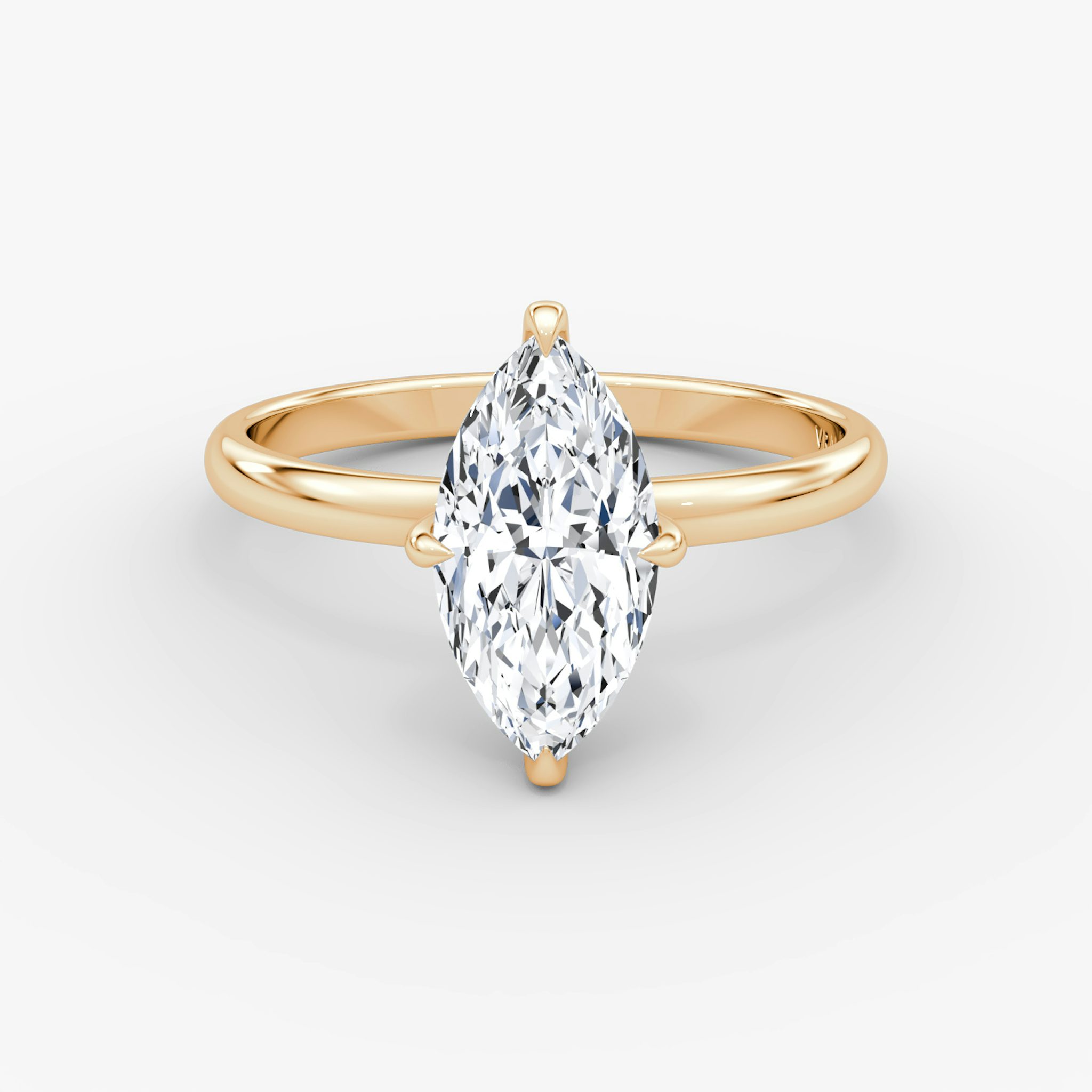 The Classic Hidden Halo | Marquise | 14k | Rose Gold | bandAccent: Plain | bandWidth: large | prongStyle: Plain | diamondOrientation: vertical | caratWeight: other