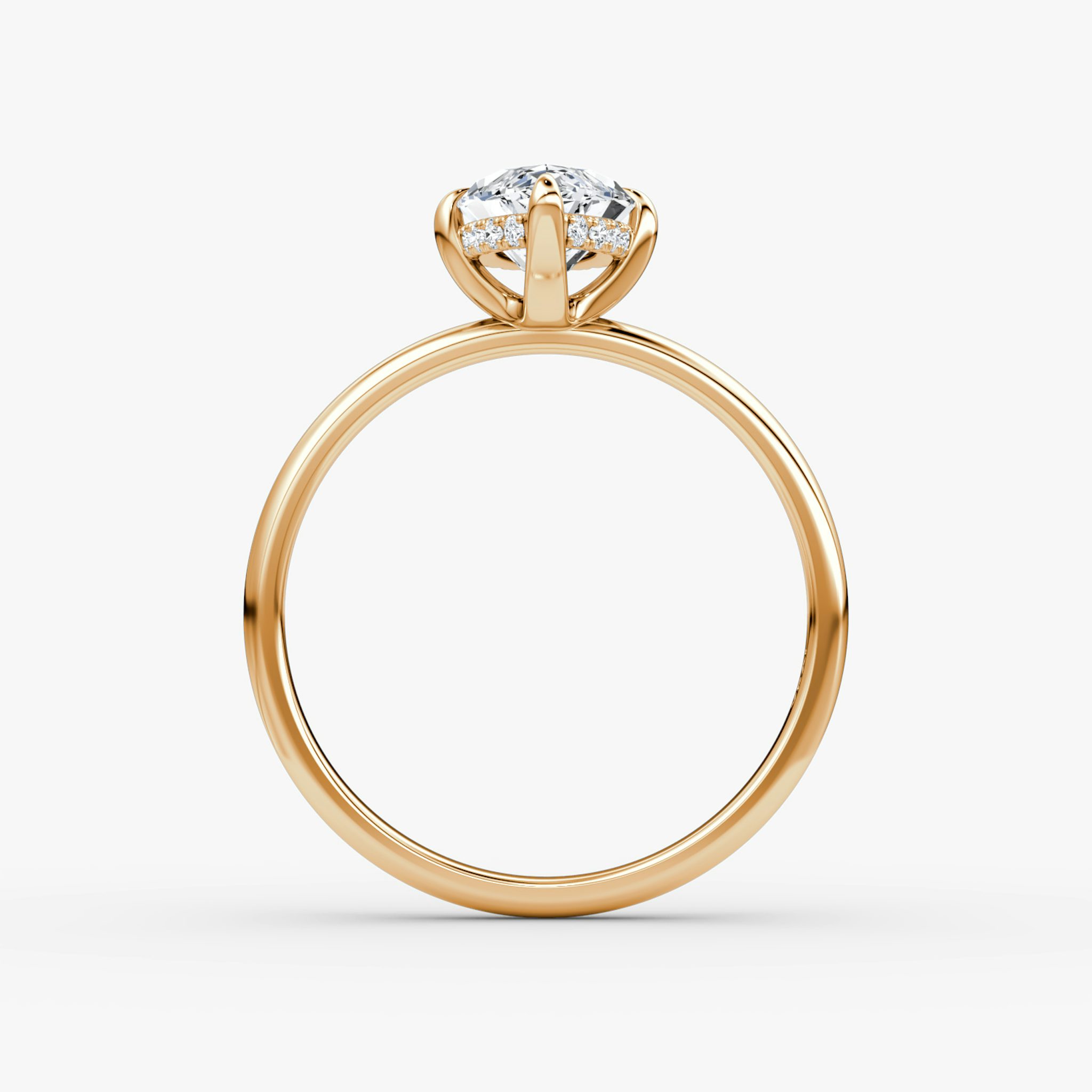 The Classic Hidden Halo | Marquise | 14k | Rose Gold | bandAccent: Plain | bandWidth: large | prongStyle: Plain | diamondOrientation: vertical | caratWeight: other