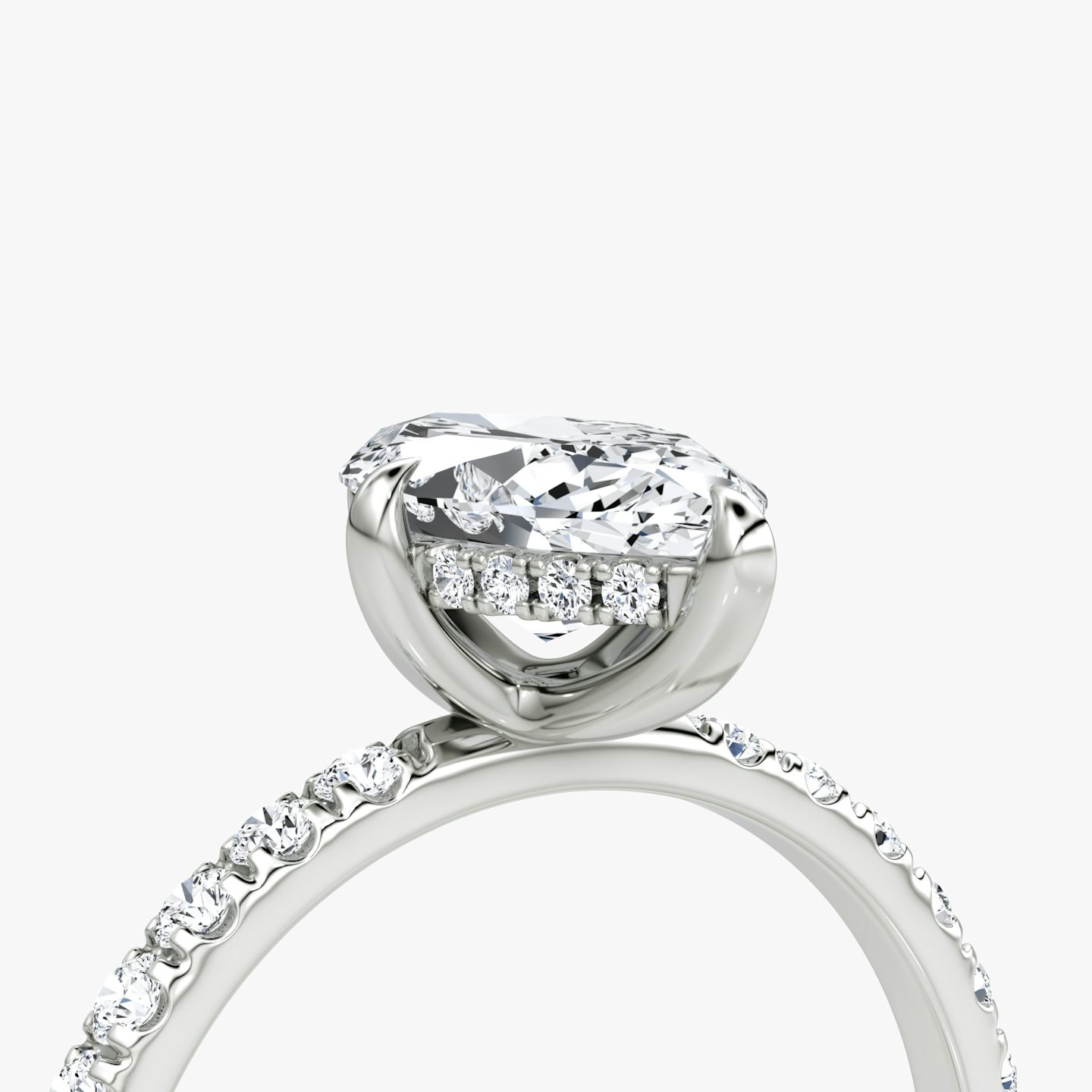 The Classic Hidden Halo | Marquise | Platinum | bandAccent: Pavé | bandWidth: large | prongStyle: Plain | diamondOrientation: vertical | caratWeight: other