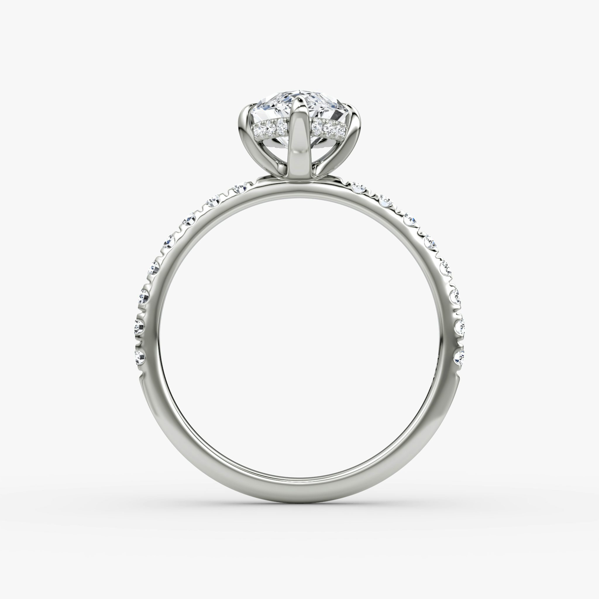 The Classic Hidden Halo | Marquise | 18k | White Gold | bandAccent: Pavé | bandWidth: large | prongStyle: Plain | diamondOrientation: vertical | caratWeight: other
