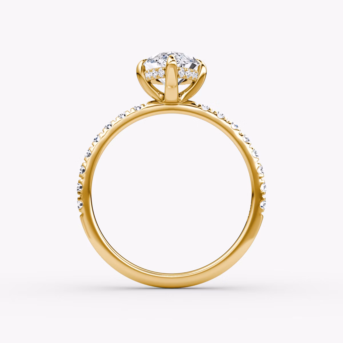 The Classic Hidden Halo | Marquise | 18k | Yellow Gold | bandAccent: Pavé | bandWidth: large | prongStyle: Plain | diamondOrientation: vertical | caratWeight: other