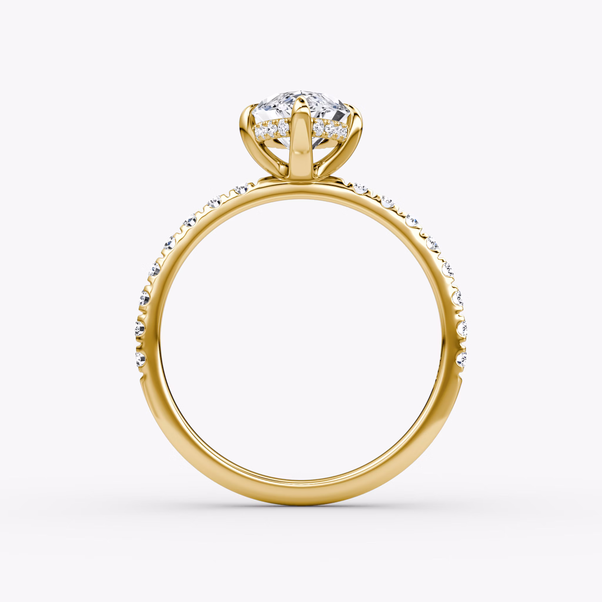 The Classic Hidden Halo | Marquise | 18k | Yellow Gold | bandAccent: Pavé | bandWidth: large | prongStyle: Plain | diamondOrientation: vertical | caratWeight: other