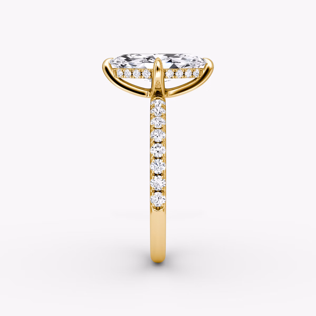 The Classic Hidden Halo | Marquise | 18k | Yellow Gold | bandAccent: Pavé | bandWidth: large | prongStyle: Plain | diamondOrientation: vertical | caratWeight: other