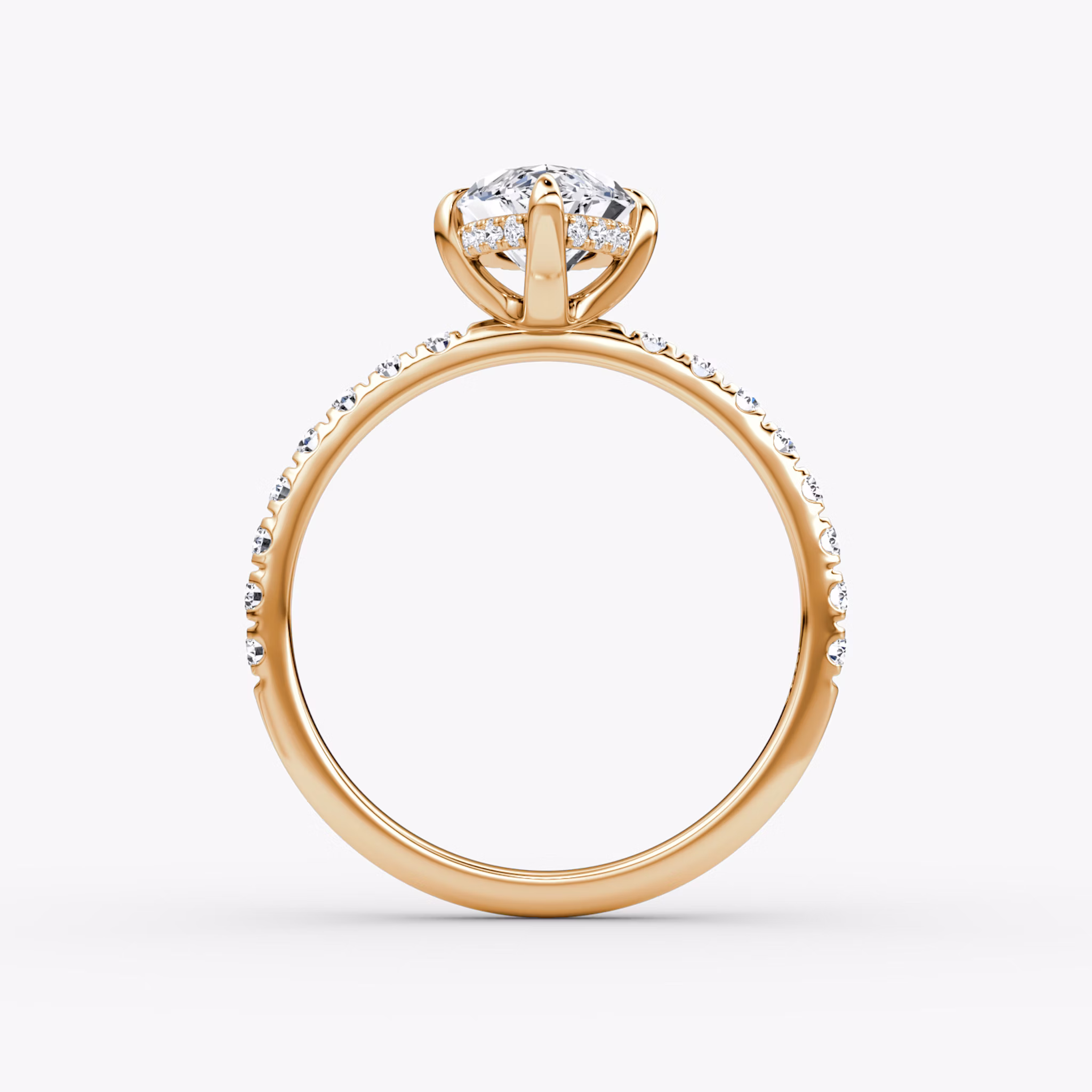 The Classic Hidden Halo | Marquise | 14k | Rose Gold | bandAccent: Pavé | bandWidth: large | prongStyle: Plain | diamondOrientation: vertical | caratWeight: other