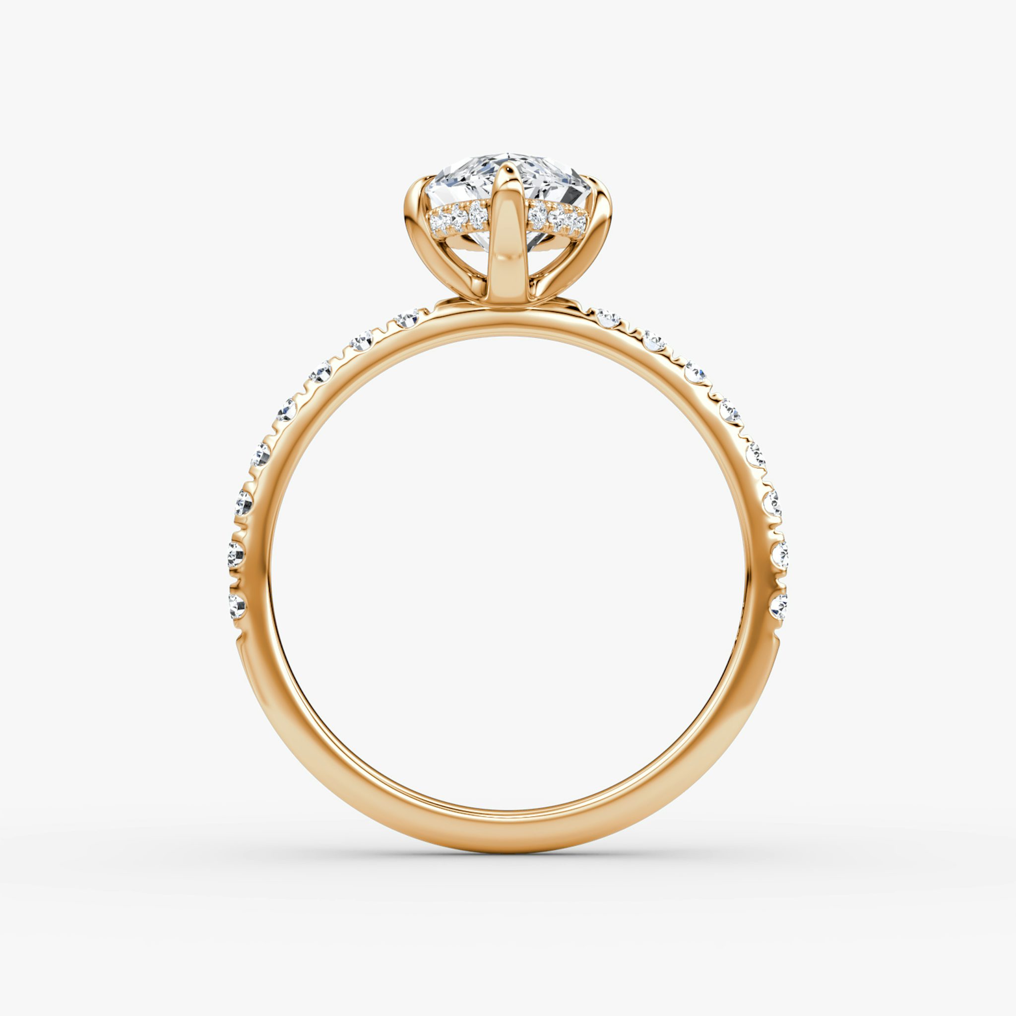 The Classic Hidden Halo | Marquise | 14k | Rose Gold | bandAccent: Pavé | bandWidth: large | prongStyle: Plain | diamondOrientation: vertical | caratWeight: other