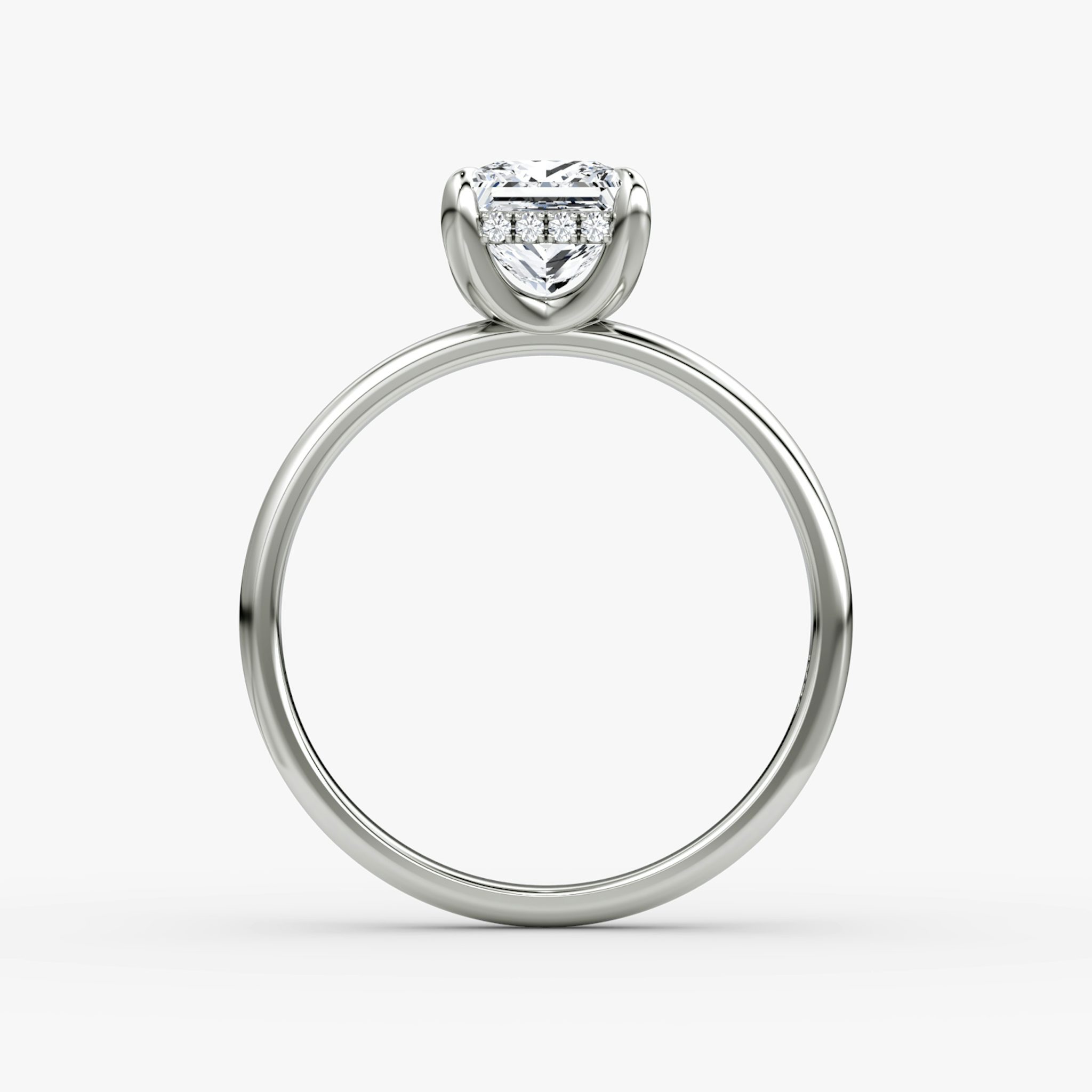 The Classic Hidden Halo | Princess | Platinum | bandAccent: Plain | bandWidth: large | prongStyle: Plain | diamondOrientation: vertical | caratWeight: other