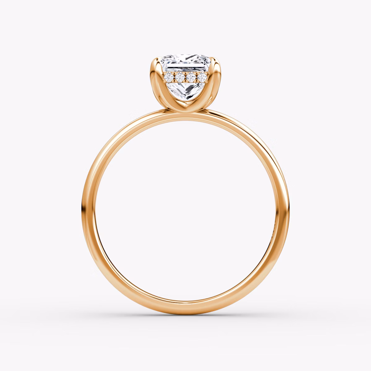 The Classic Hidden Halo | Princess | 14k | Rose Gold | bandAccent: Plain | bandWidth: large | prongStyle: Plain | diamondOrientation: vertical | caratWeight: other