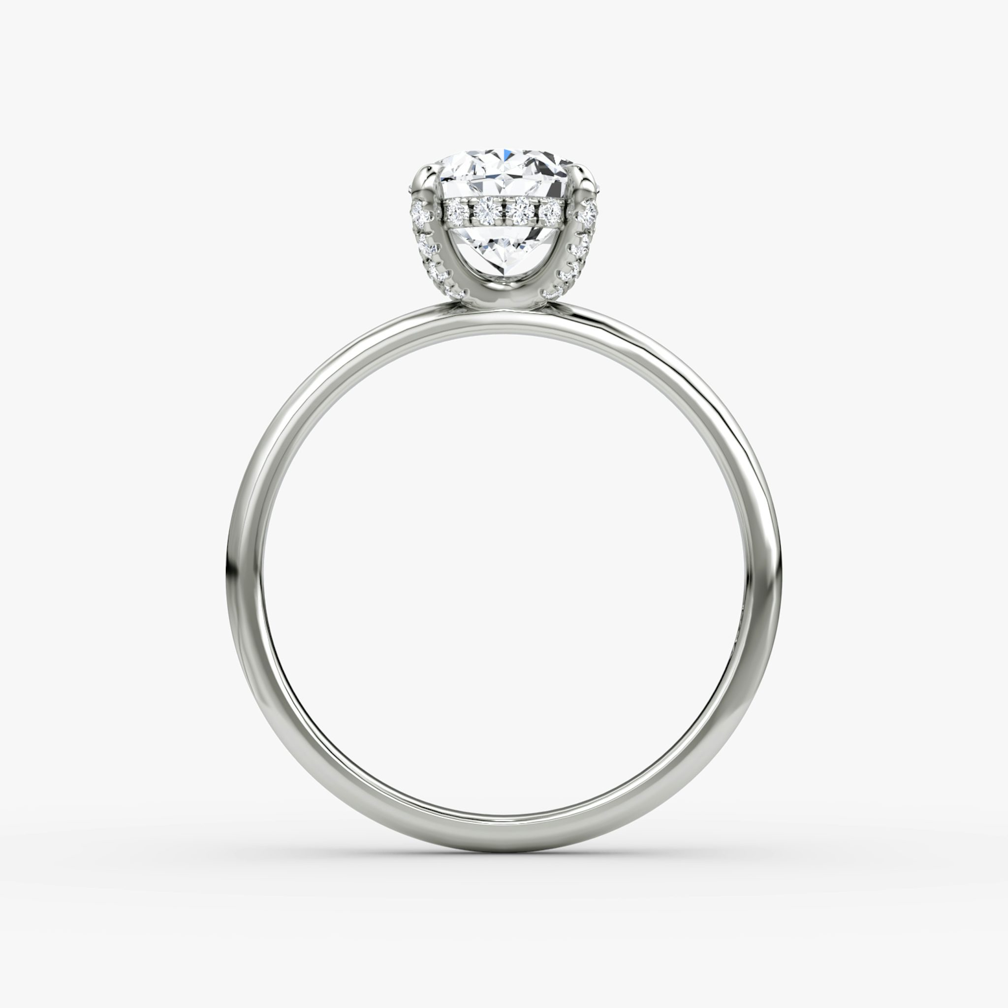 The Classic Hidden Halo | Oval | Platinum | bandAccent: Plain | bandWidth: large | prongStyle: Pavé | diamondOrientation: vertical | caratWeight: other